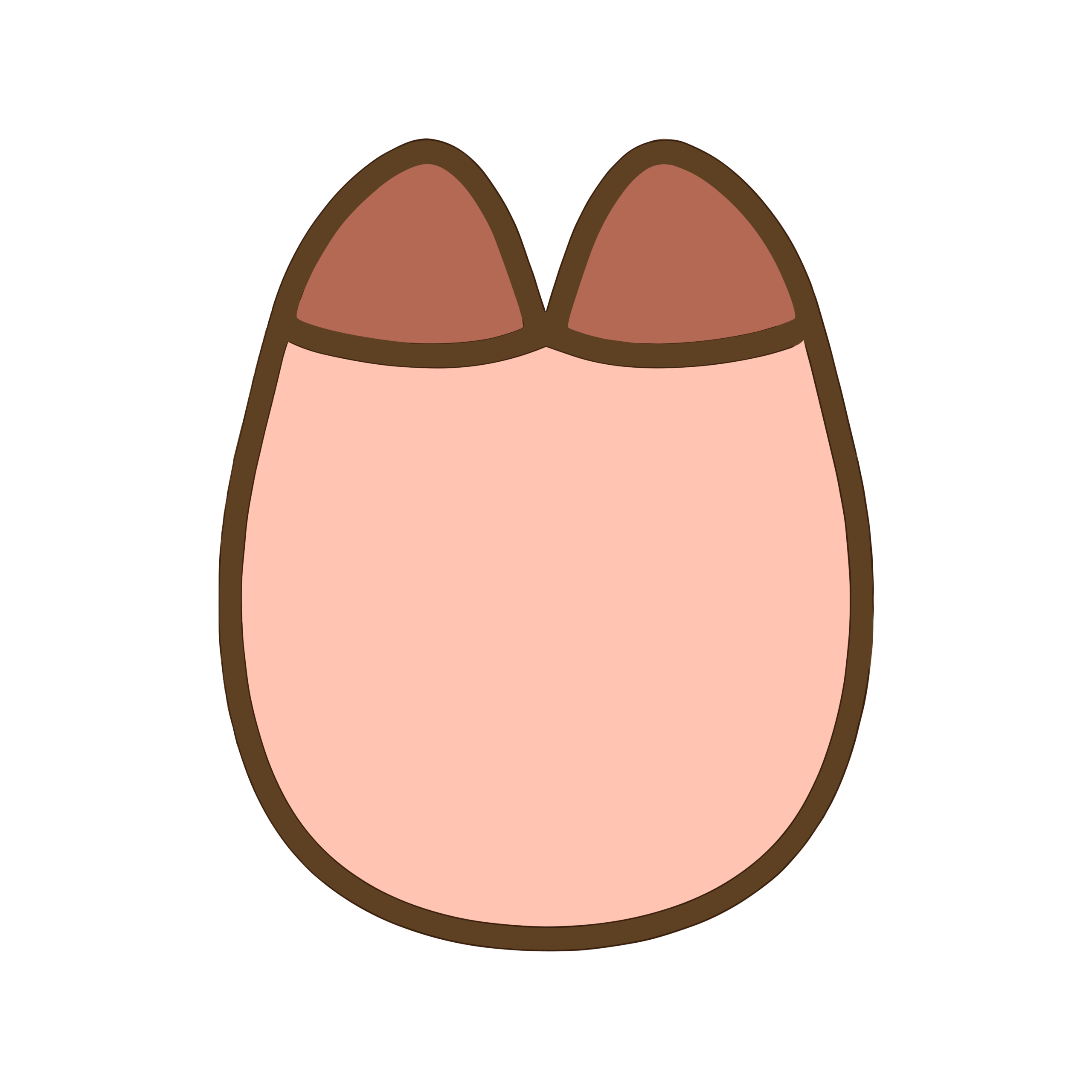 正面から見たやさしい色合いの豚の足のイラスト