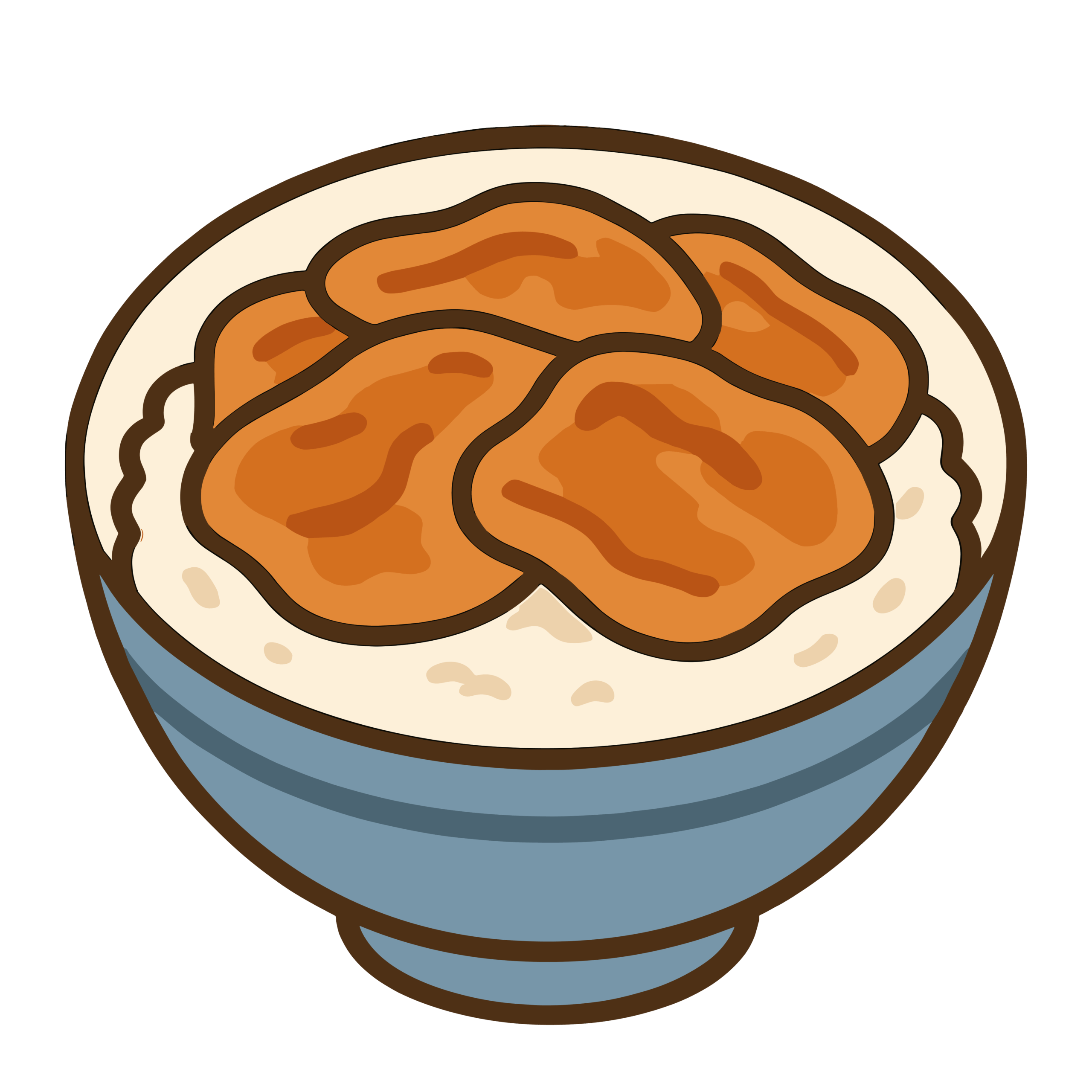 甘辛い豚肉がごはんにのった豚丼のイラスト