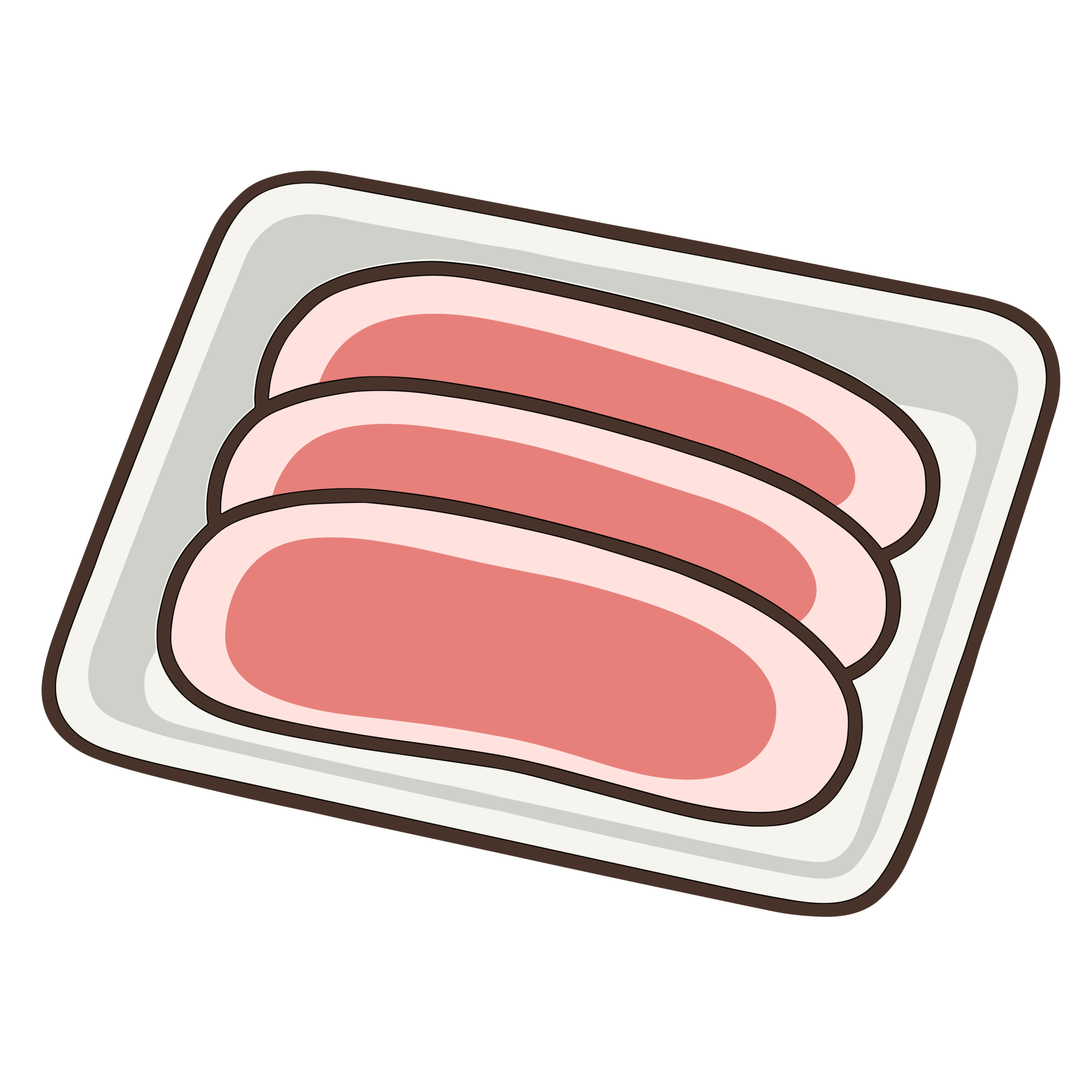 トレーに並べられた豚肉ロースのイラスト
