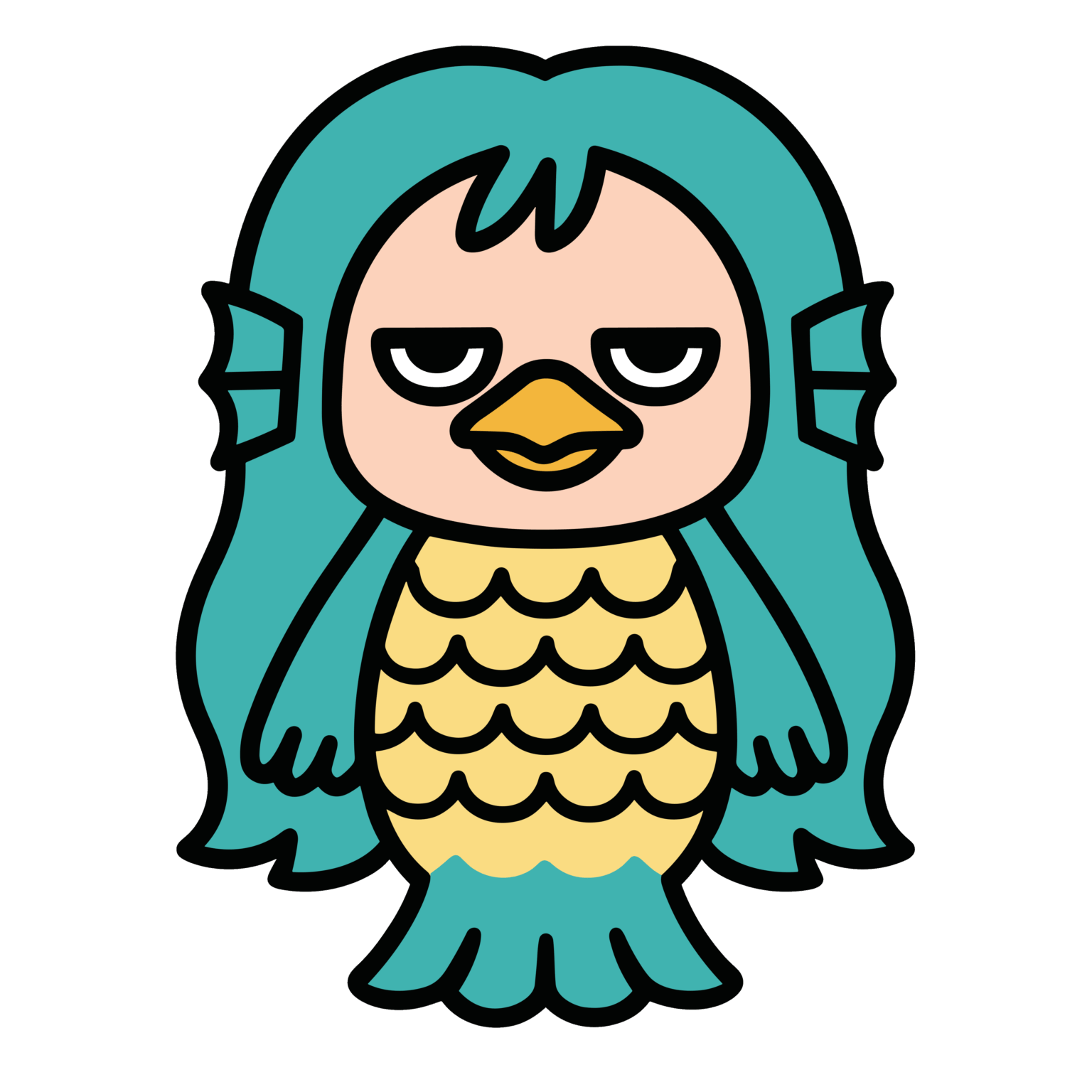 かわいいアマビエイラスト・簡単無料素材ダウンロード ゆるいジト目の妖怪キャラクター