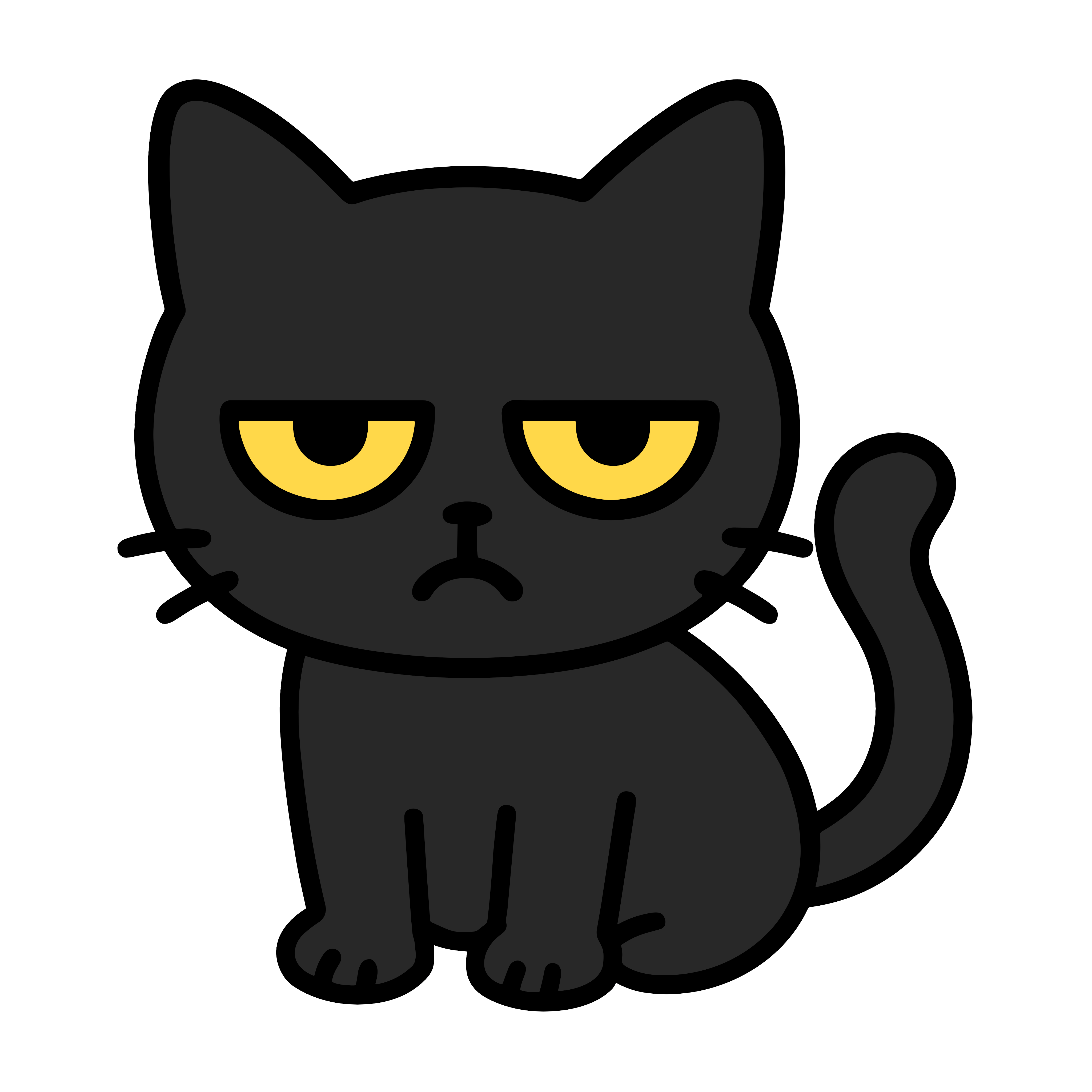 黒猫のイラスト無料ダウンロード（カラー）