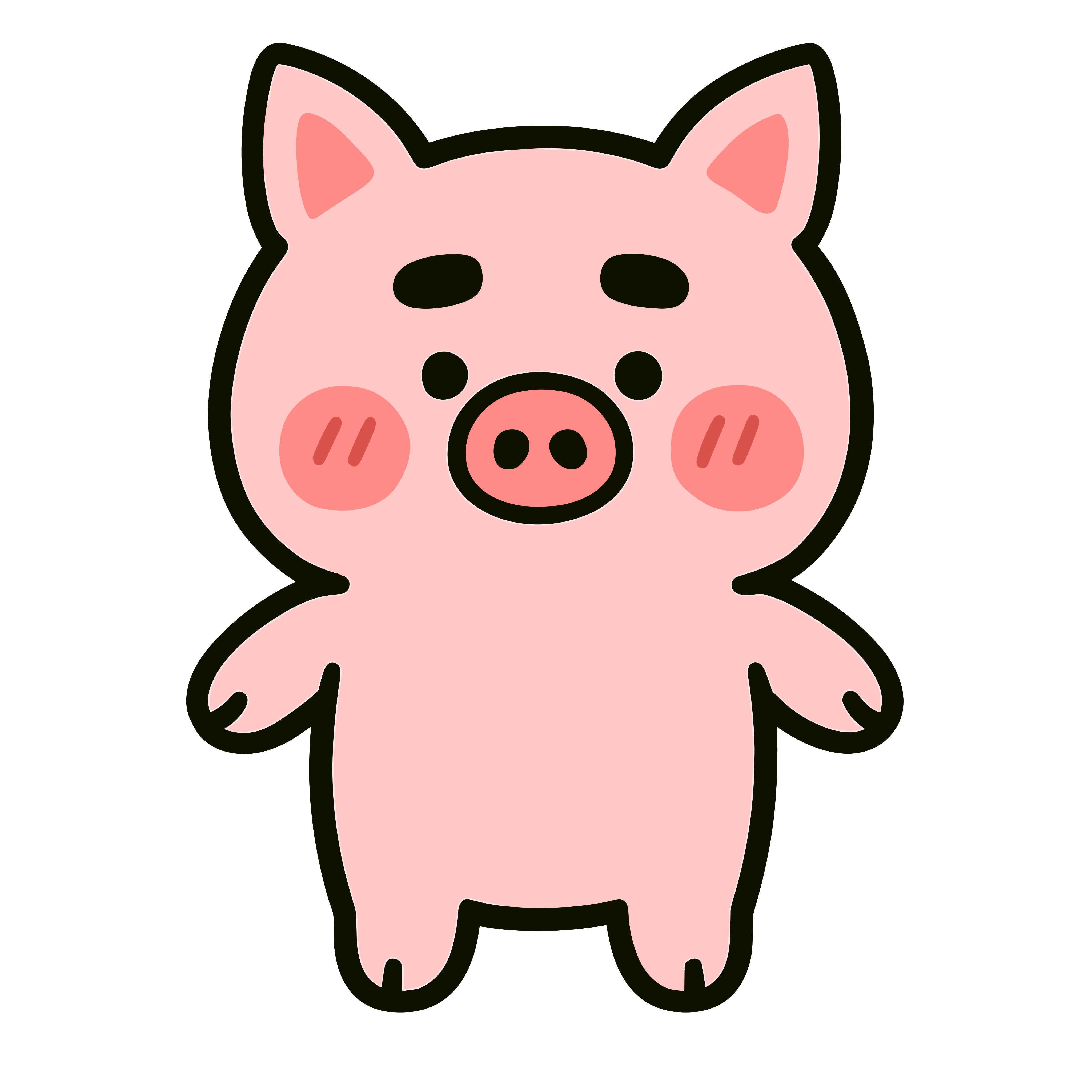 かわいいブタのイラスト無料ダウンロード（カラー）
