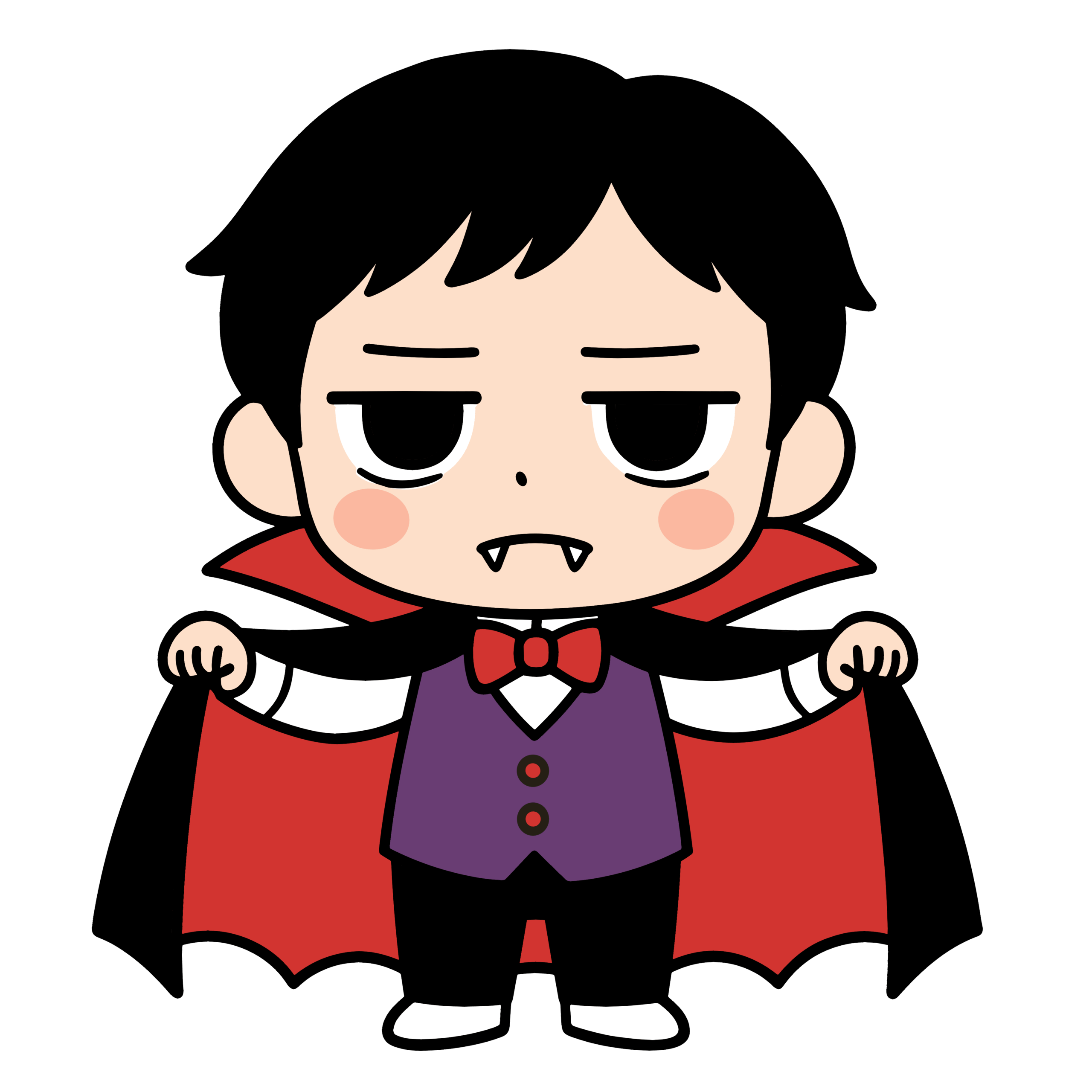 背景透過のかわいいドラキュラアイコン素材、簡単で無料にダウンロードできるイラストです。
