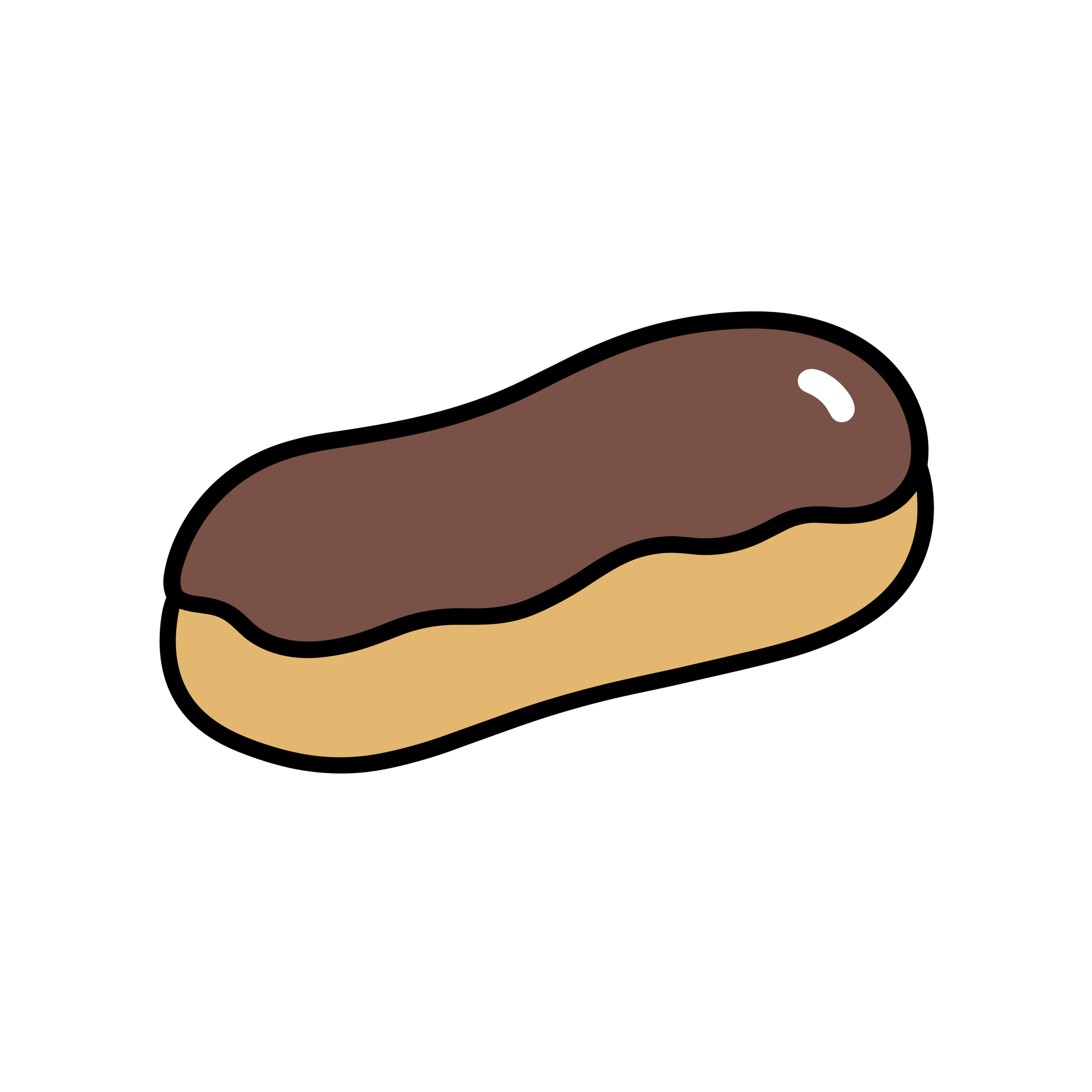 背景透過のゆるいエクレアのかわいいアイコン 無料で簡単に使えるイラスト素材ダウンロード