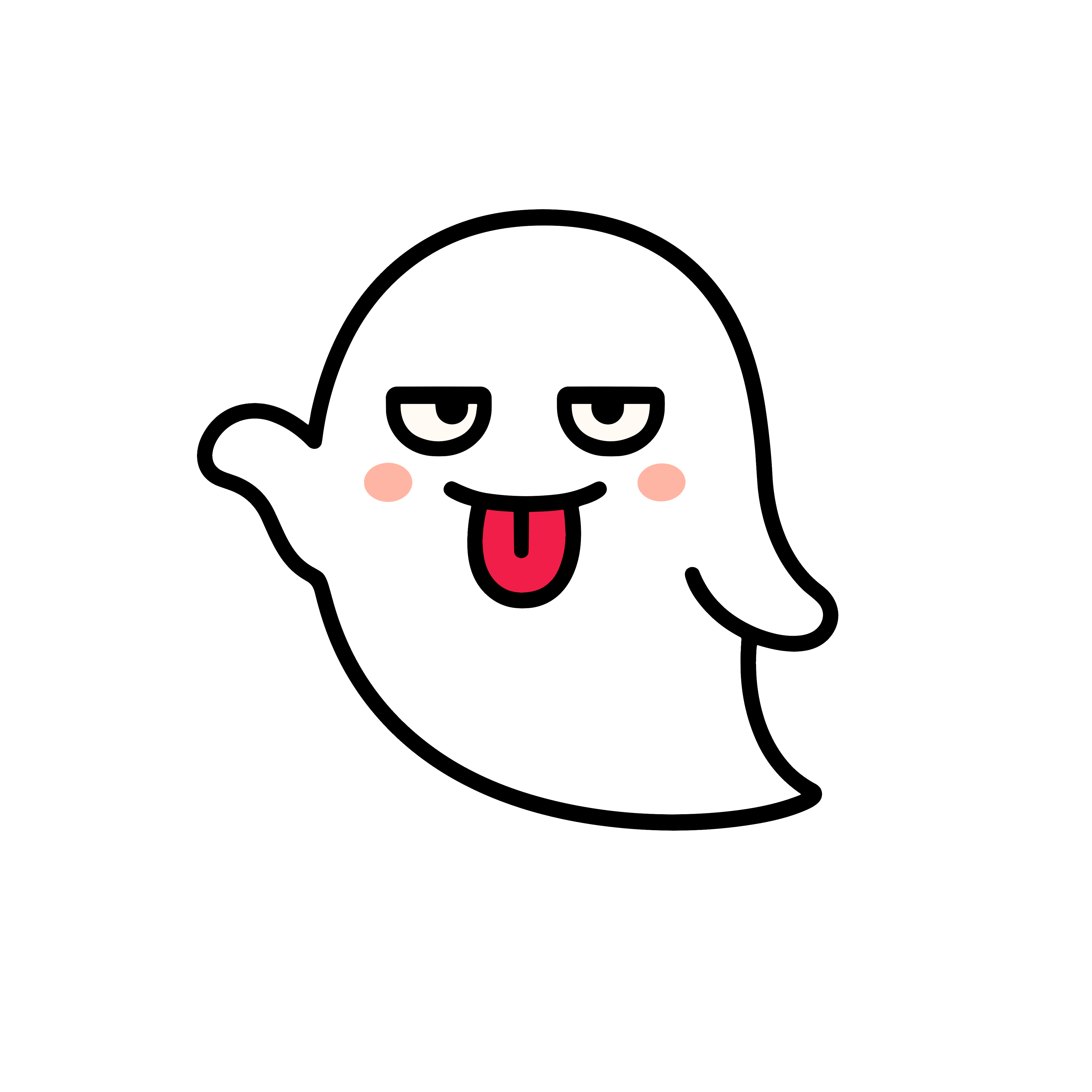 おばけ(あっかんべーver.)のイラスト無料ダウンロード（カラー）