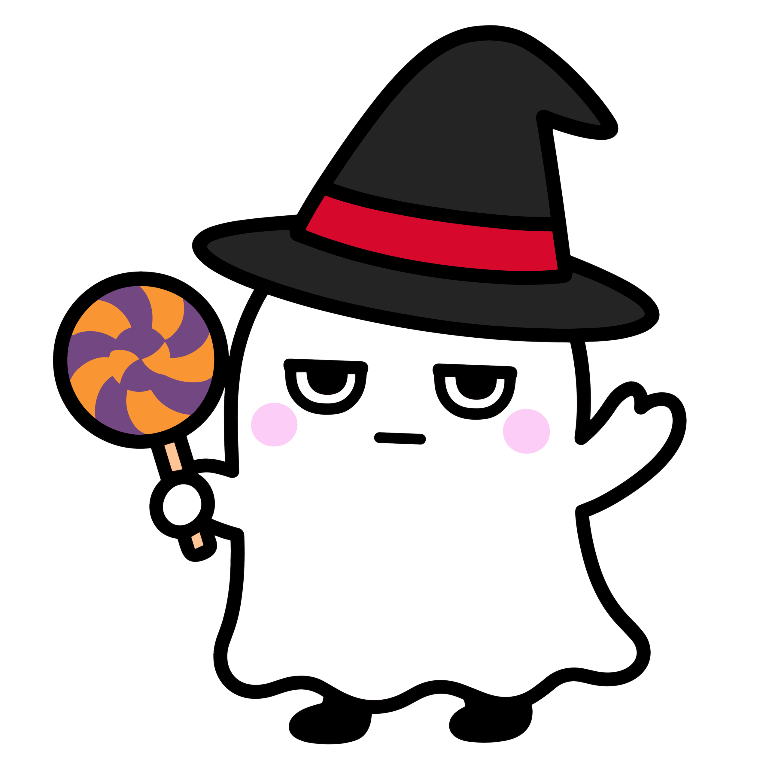 透過背景で使いやすい、かわいいおばけのハロウィンアイコン素材。簡単・無料でダウンロード可