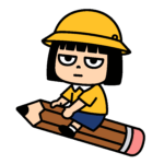 かわいい保育園の女の子がえんぴつに乗った簡単で無料のダウンロード素材です｜背景透過