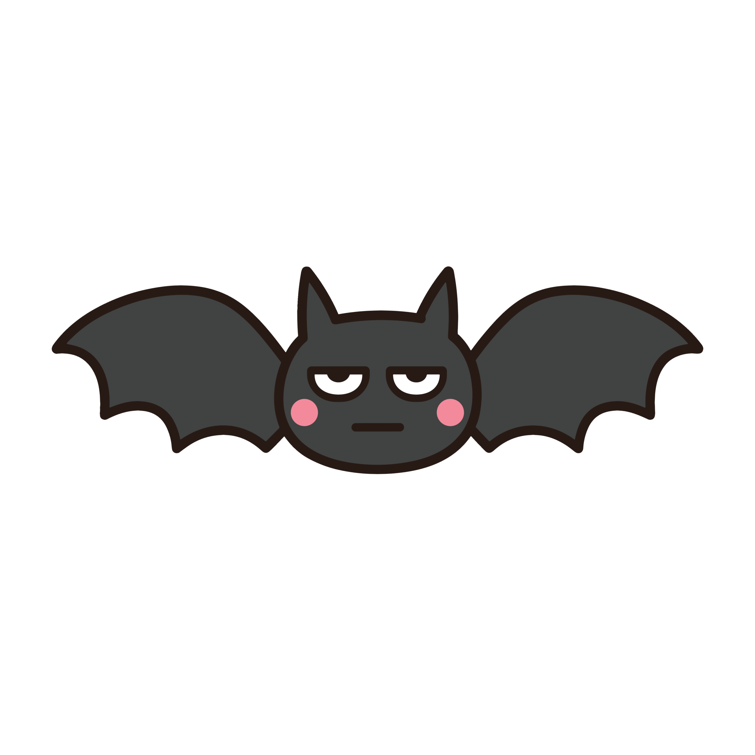 かわいいゆるいコウモリキャラのハロウィンイラスト、簡単に使える無料ダウンロード素材のアイコン