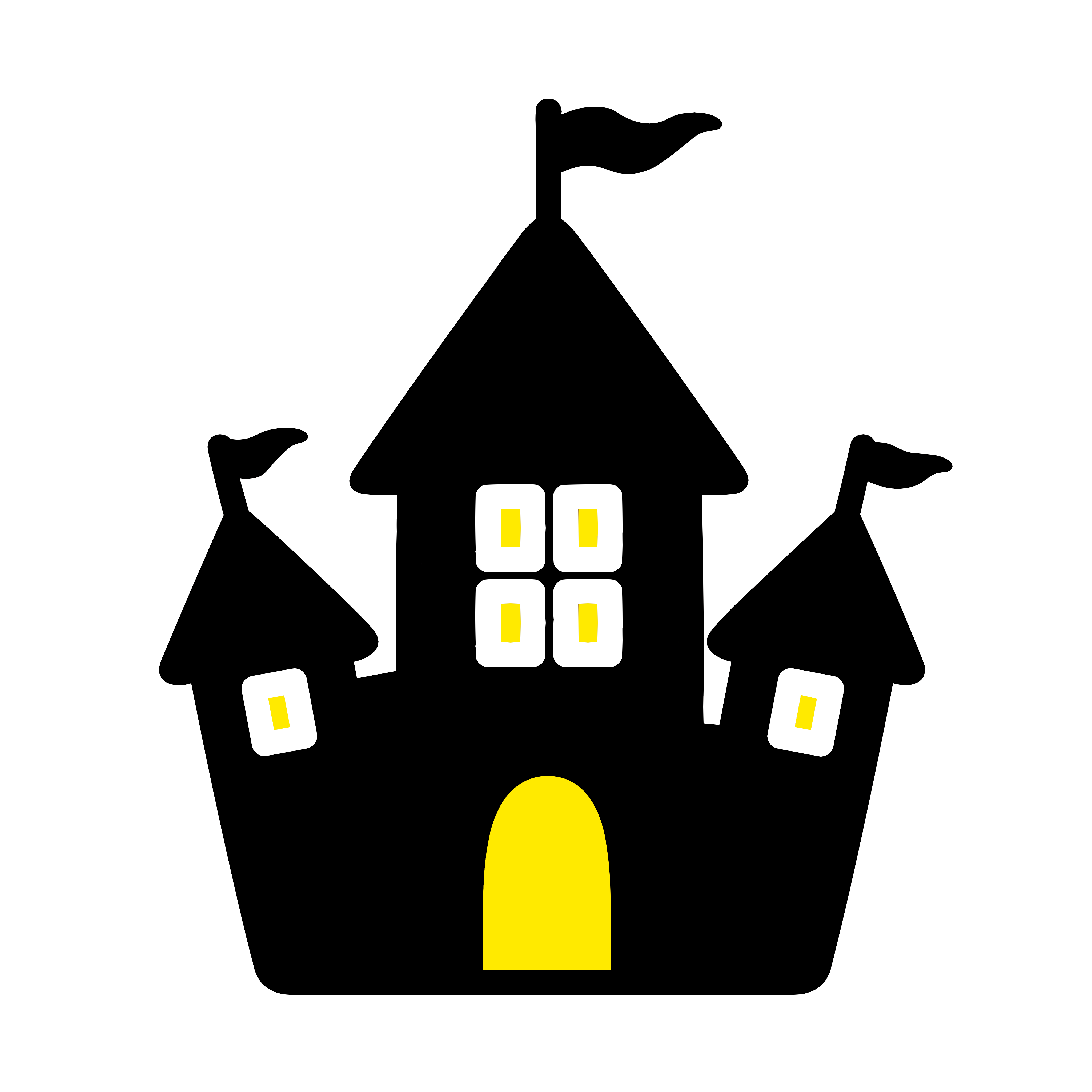 かわいいハロウィンのお城イラスト。簡単・無料で使える素材ダウンロード用アイコン。背景透過。