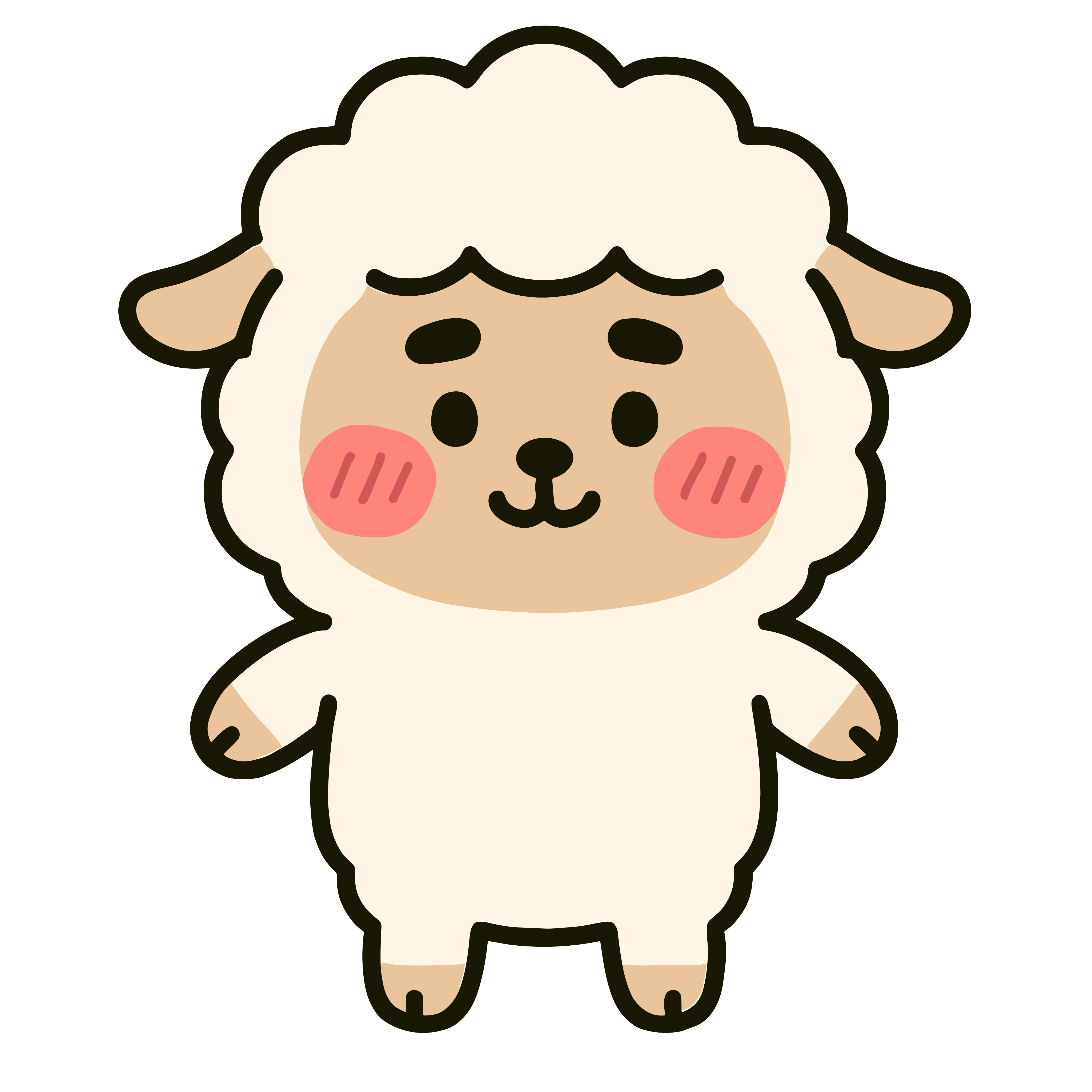 かわいいヒツジのイラスト無料ダウンロード（カラー）