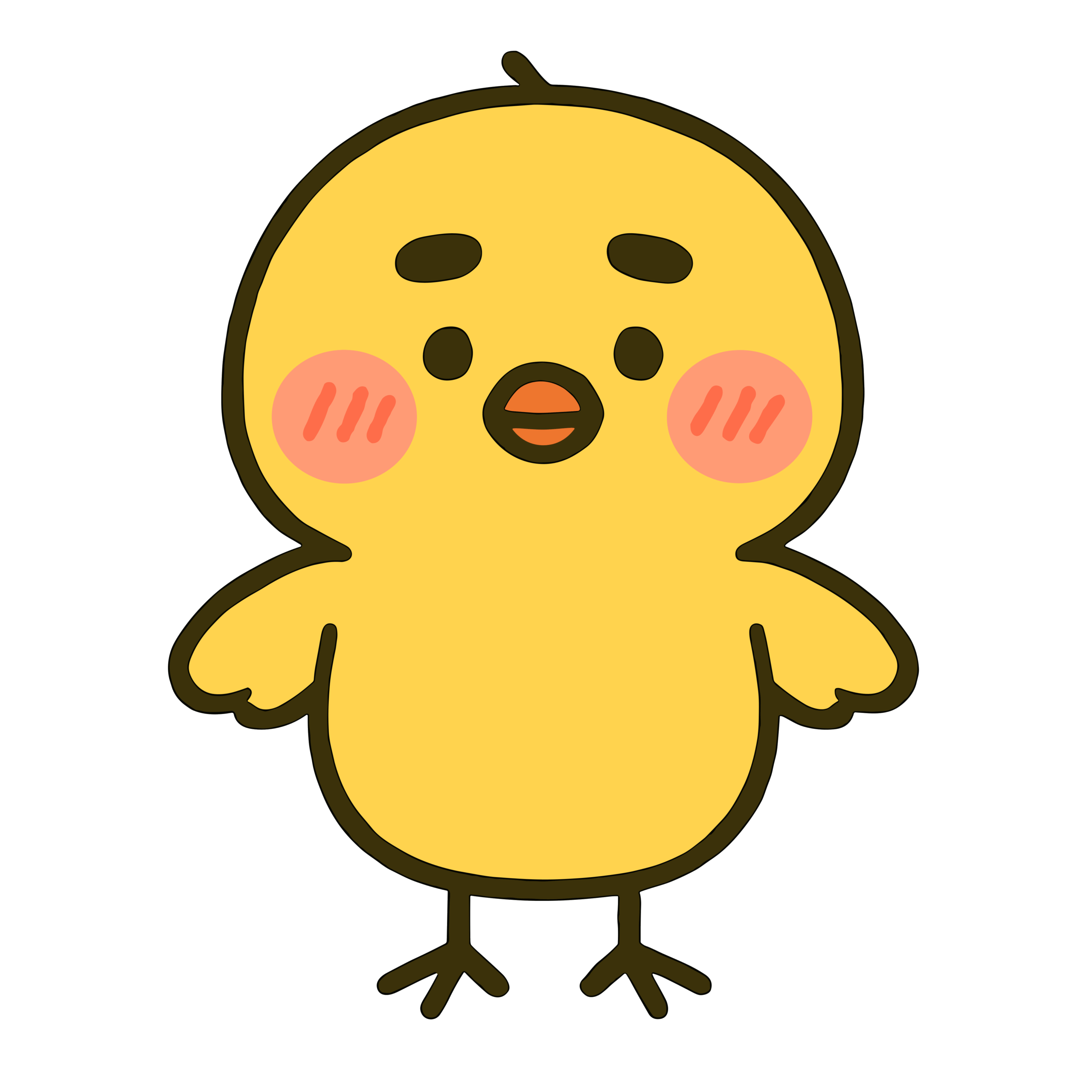 保育園で使えるゆるいタッチのかわいいひよこ 無料アイコン素材ダウンロード