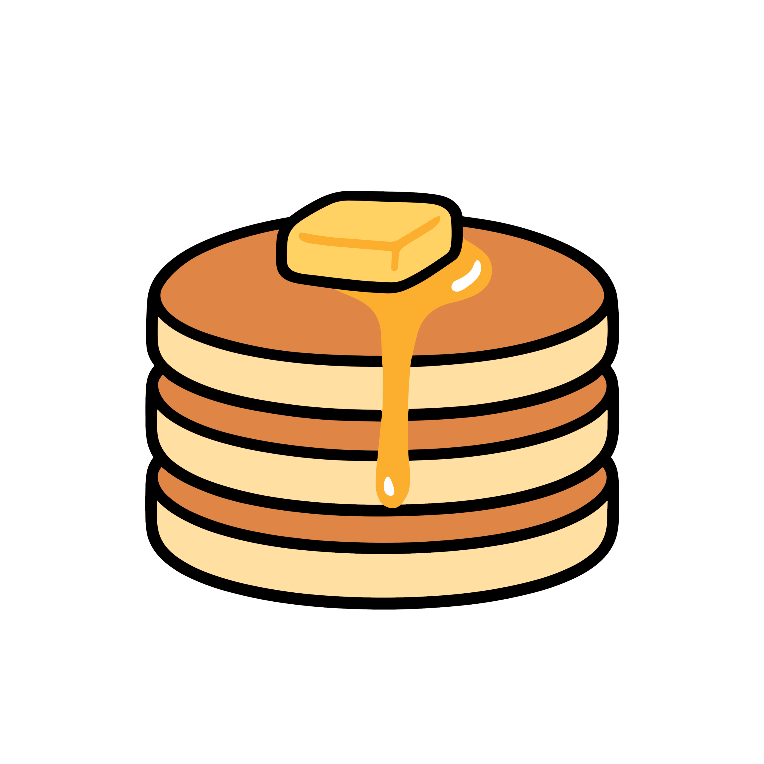 ゆるいホットケーキのかわいいイラストアイコン 簡単で無料素材 ダウンロード可能です