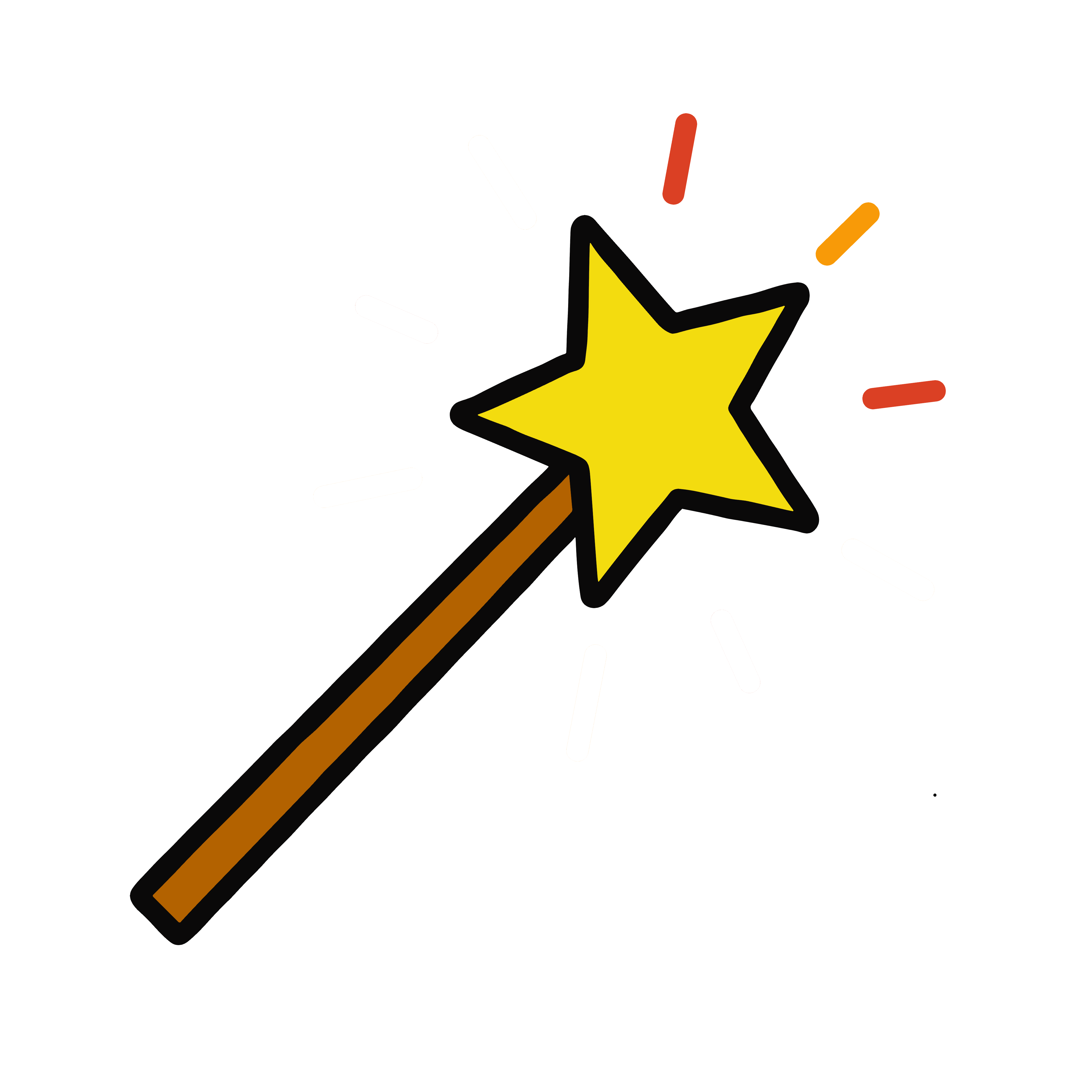 星 魔法 ステッキのイラスト無料ダウンロード（カラー）