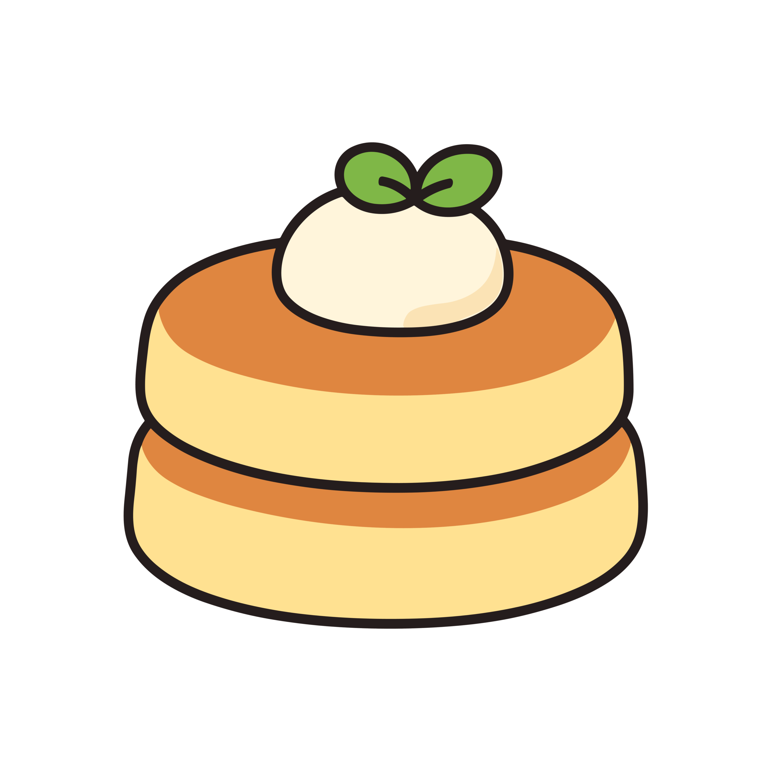 ゆるいパンケーキのかわいいイラストアイコン 簡単で無料素材 ダウンロード可能です