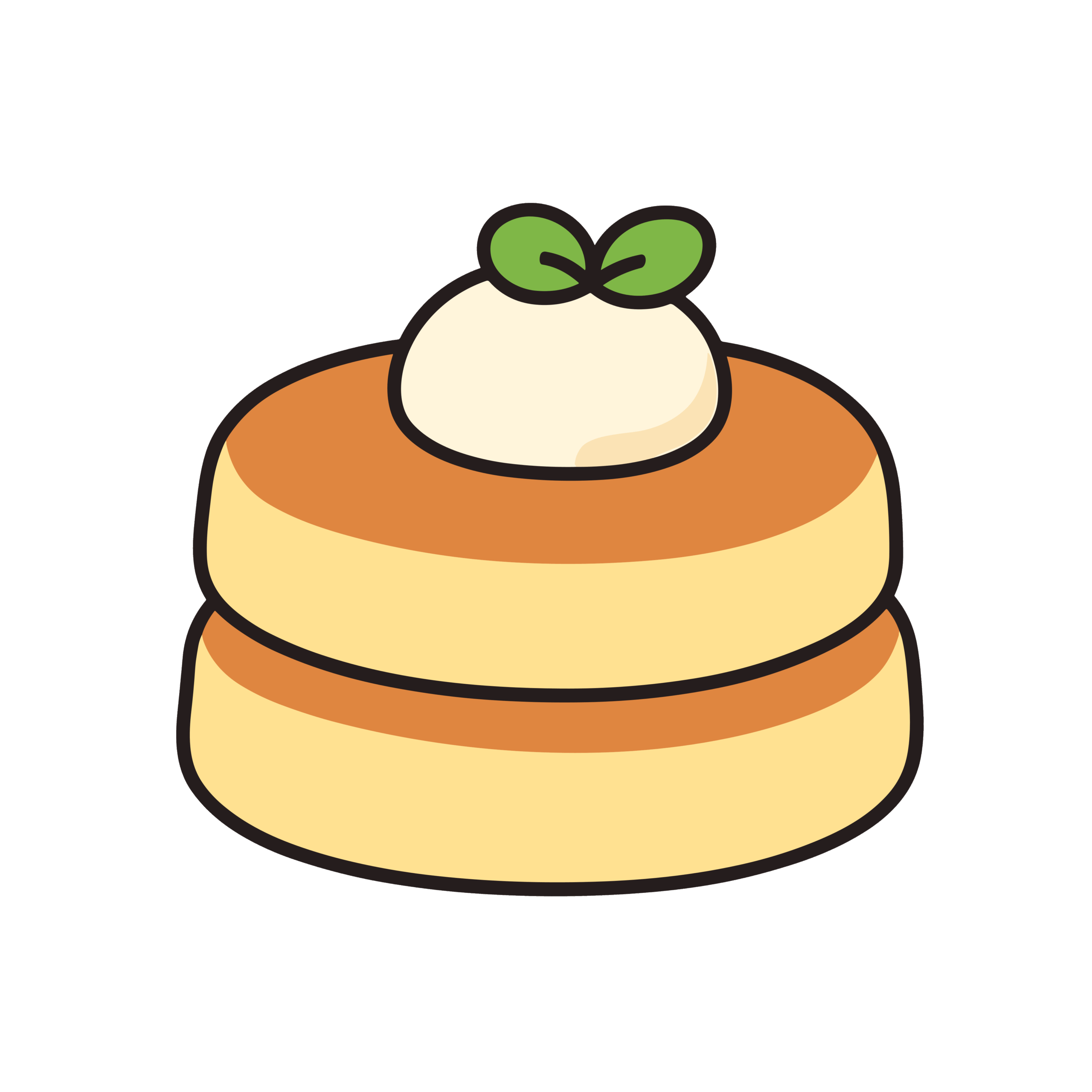 背景透過のゆるいパンケーキのかわいいアイコン 無料で簡単に使えるイラスト素材ダウンロード