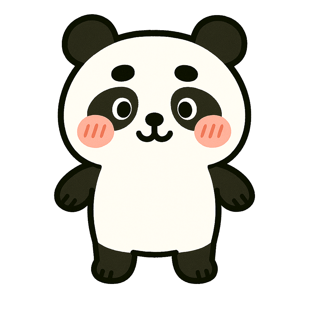 ゆるい雰囲気のかわいいパンダイラスト 簡単に使える無料素材ダウンロードアイコン