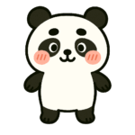 立ちポーズのパンダキャラクターのかわいいイラスト 無料素材ダウンロードに最適
