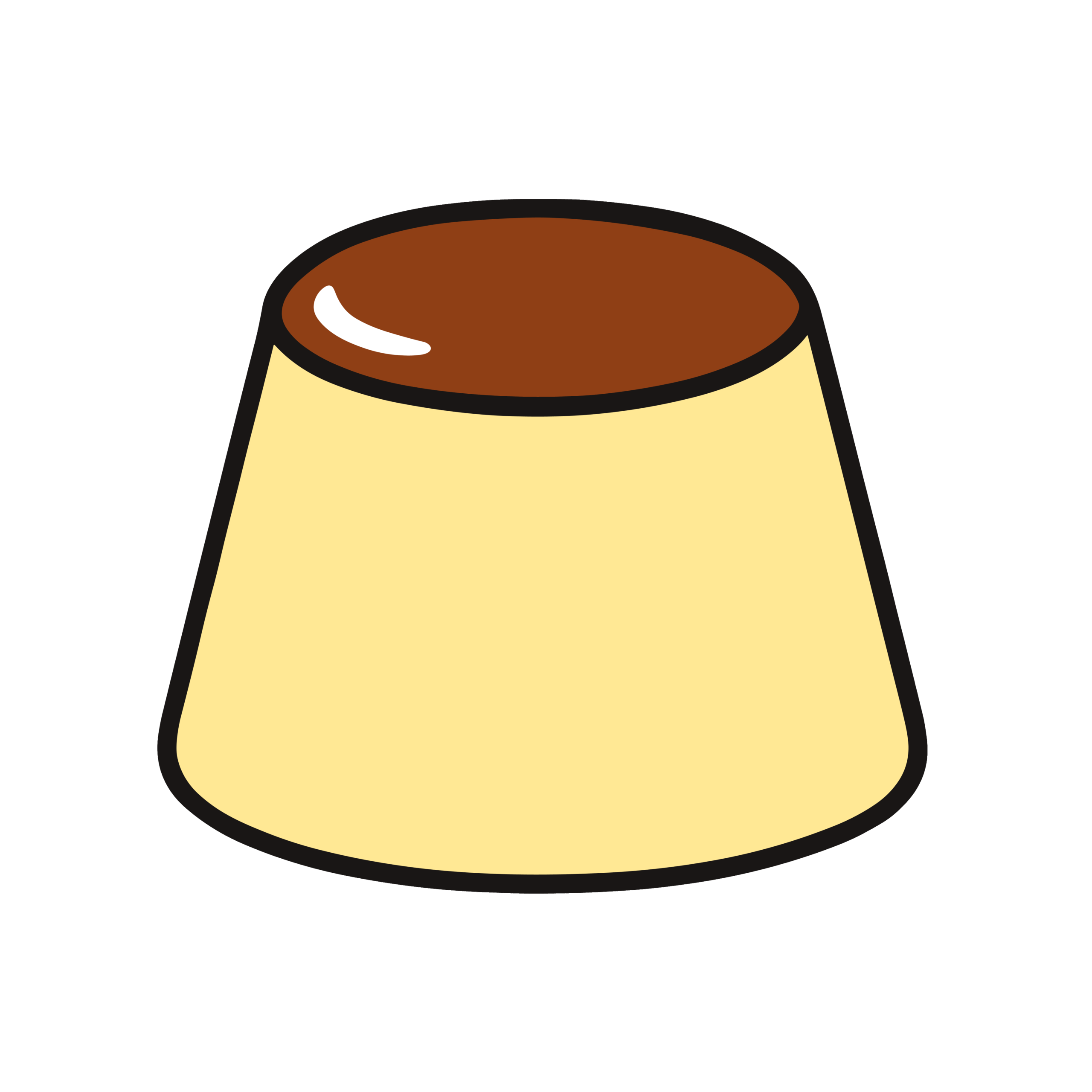 背景透過のゆるいプリンのかわいいアイコン 無料で簡単に使えるイラスト素材ダウンロード