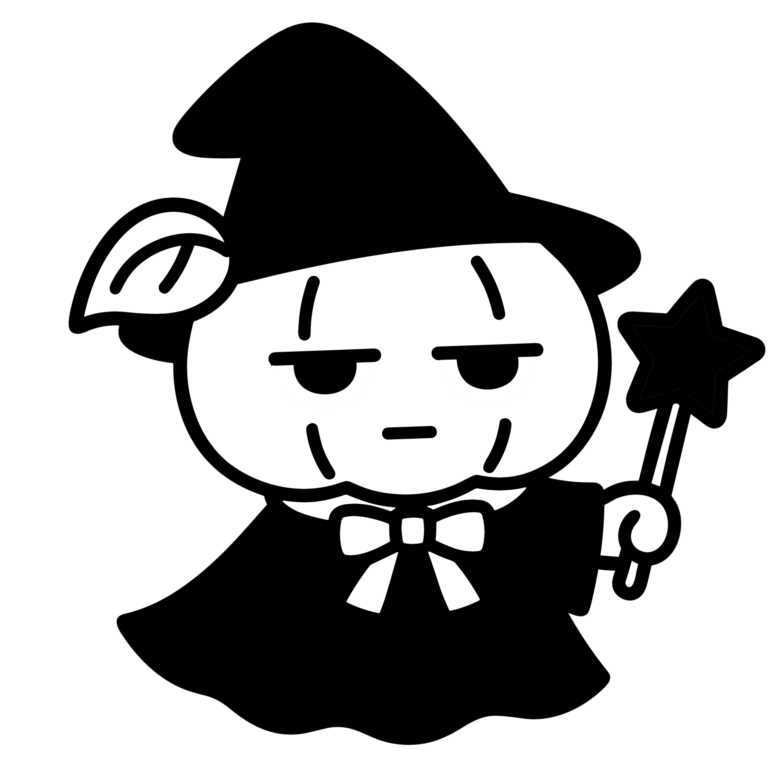 簡単でかわいいかぼちゃの白黒イラスト素材。無料でダウンロードでき、アイコンにも最適