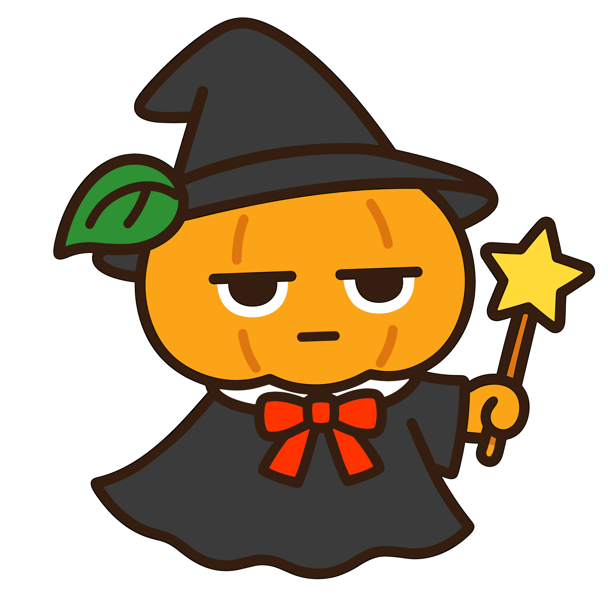 簡単でかわいいかぼちゃの魔法使いアイコン素材。無料ダウンロード可能で使いやすい