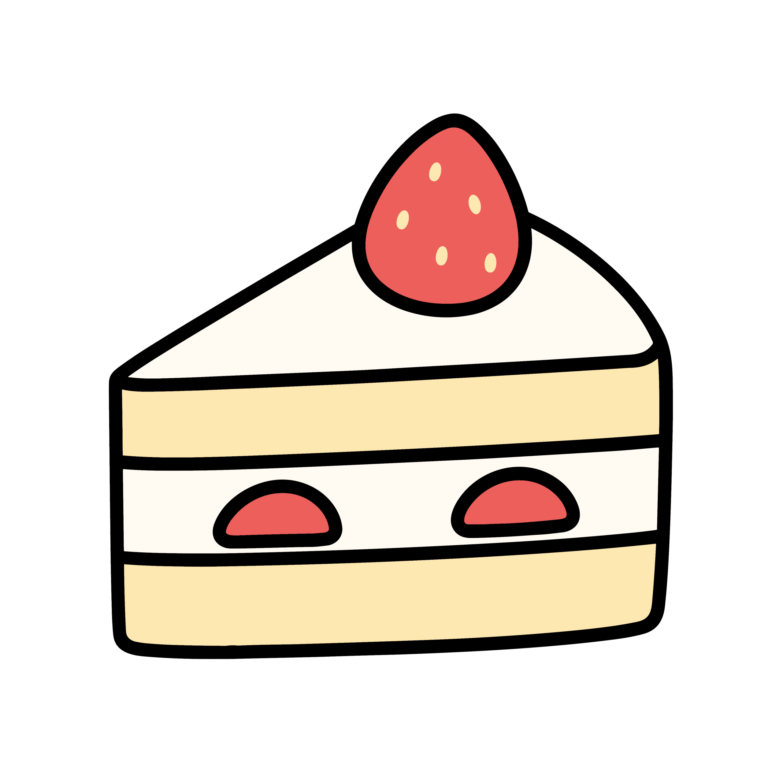 ゆるいショートケーキのかわいいイラストアイコン 簡単で無料素材 ダウンロード可能です