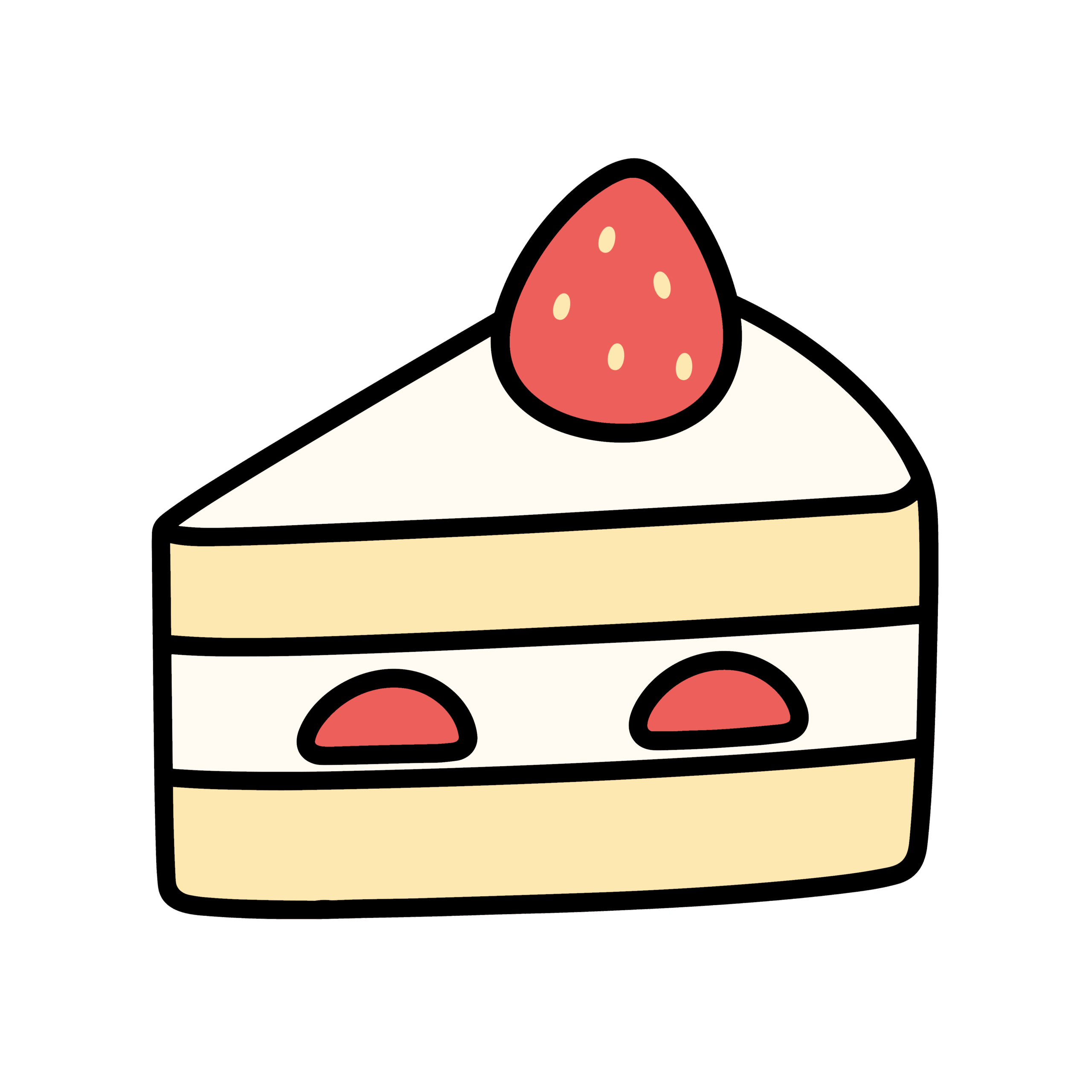 背景透過のゆるいショートケーキのかわいいアイコン 無料で簡単に使えるイラスト素材ダウンロード