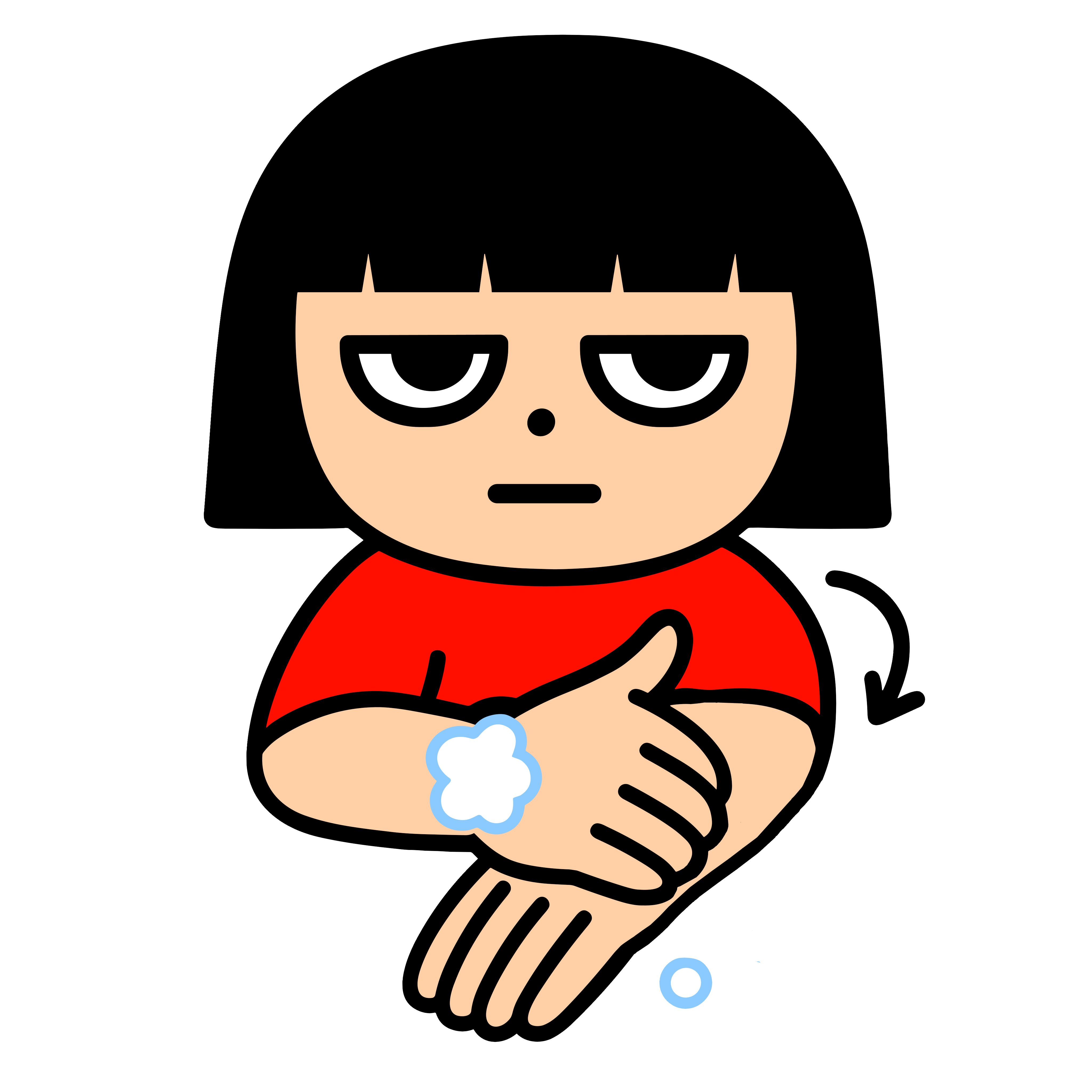 手洗い 手首・腕を洗うのイラスト無料ダウンロード（カラー）