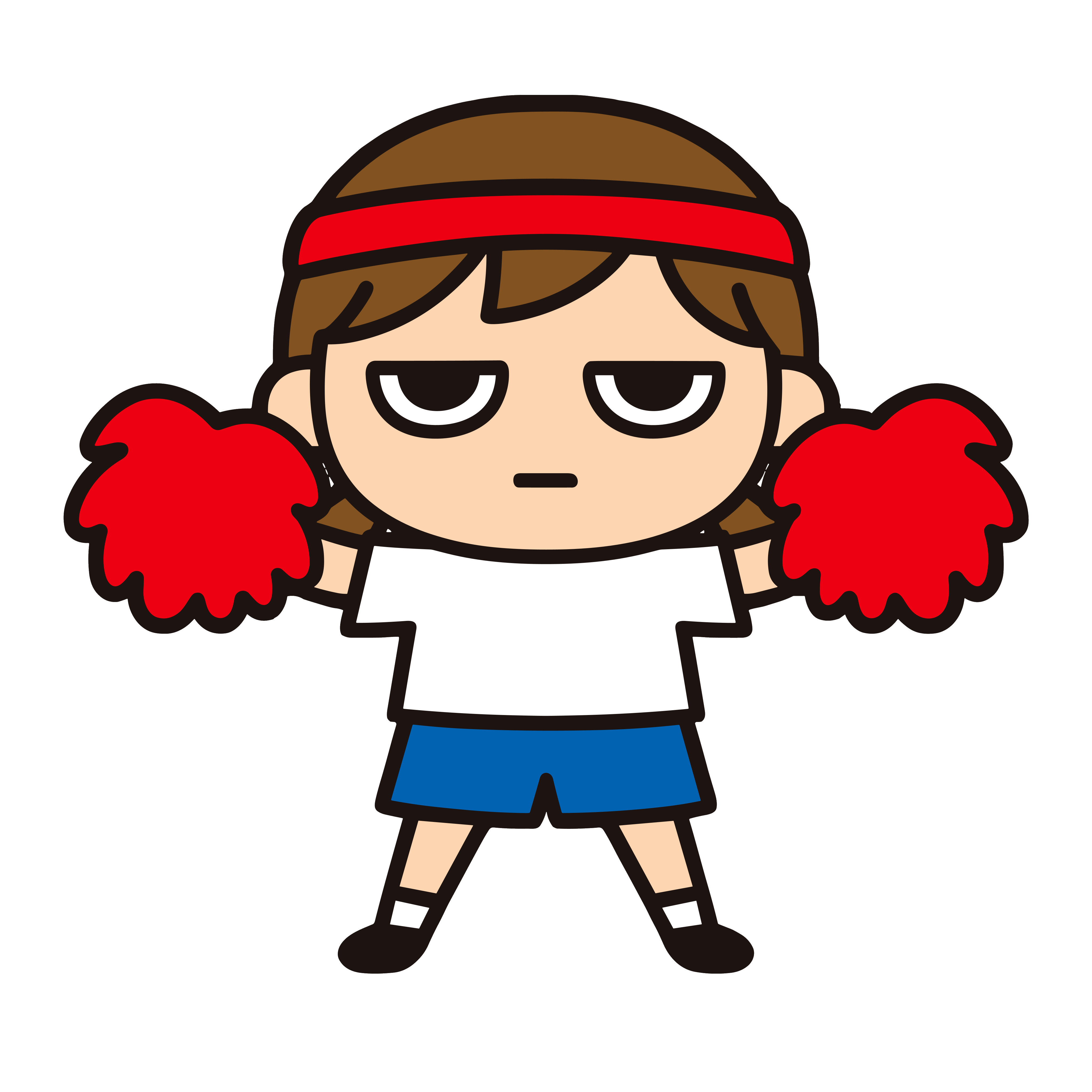 ボンボン女の子のイラスト無料ダウンロード（カラー）