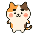 ゆるい三毛猫キャラクターのかわいい簡単無料イラスト素材ダウンロードアイコン