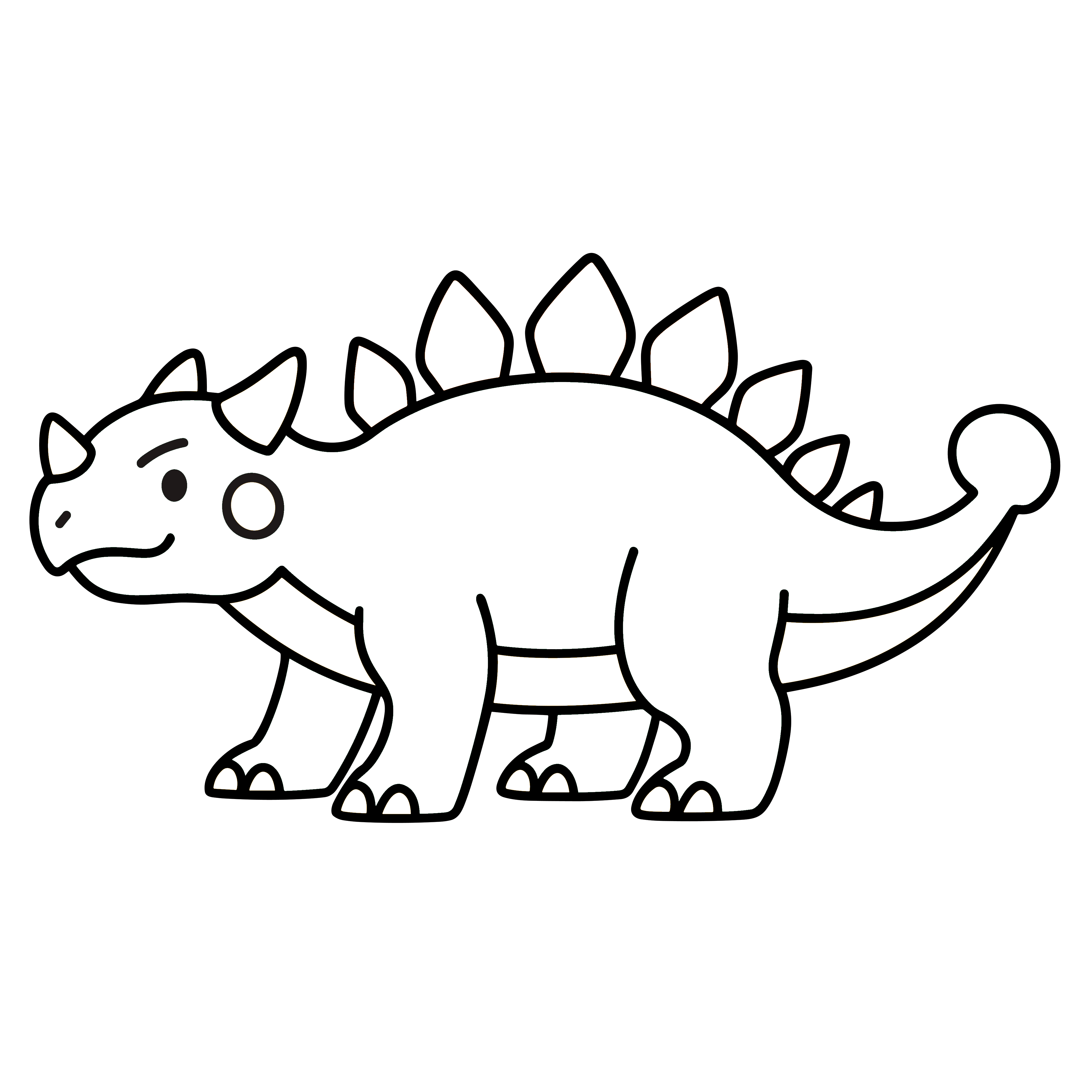 かわいいアンキロサウルスのイラスト 簡単無料素材 ダウンロードできる白黒(モノクロ)アイコン