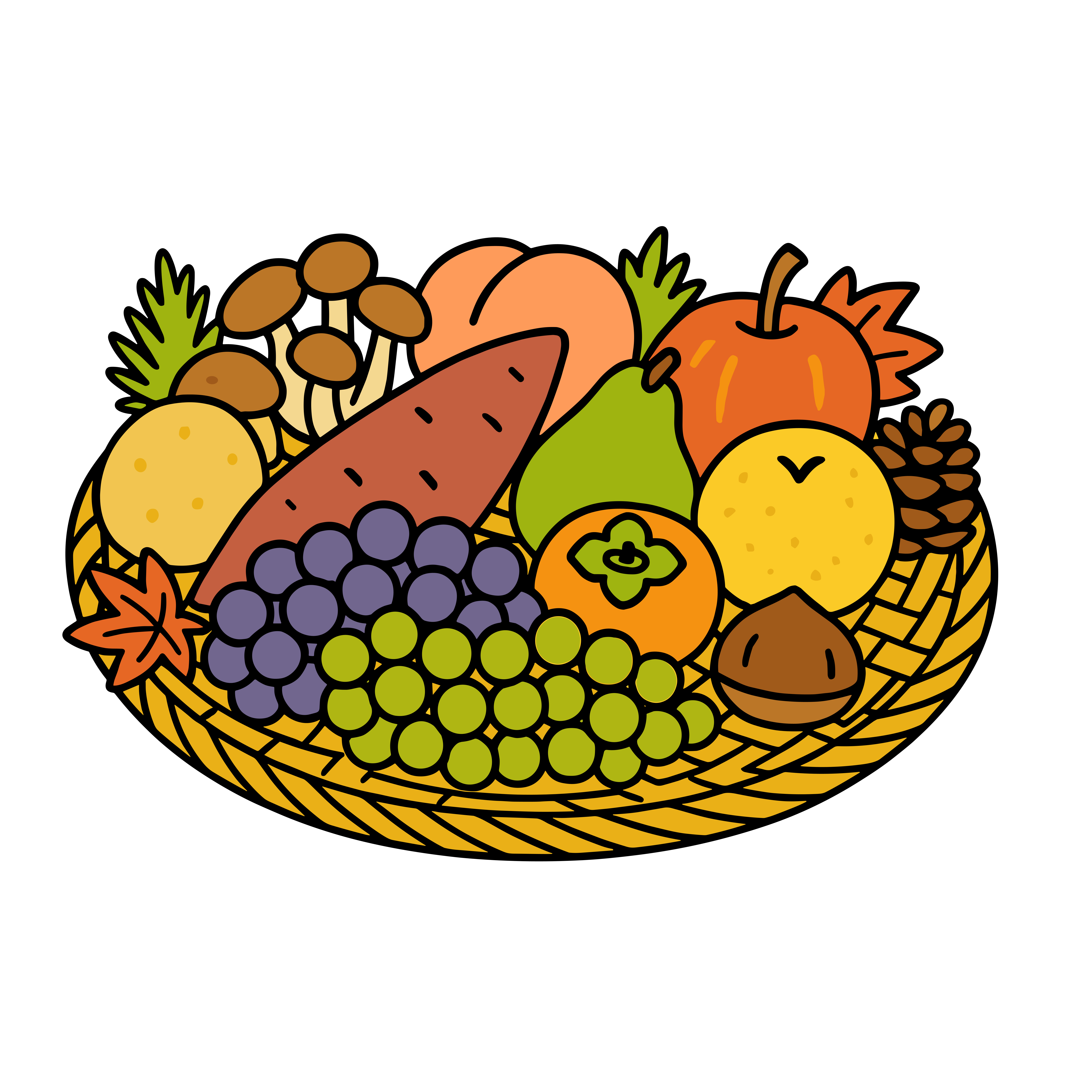 かわいい秋の味覚の簡単イラスト素材。無料でダウンロードできるフリーアイコン