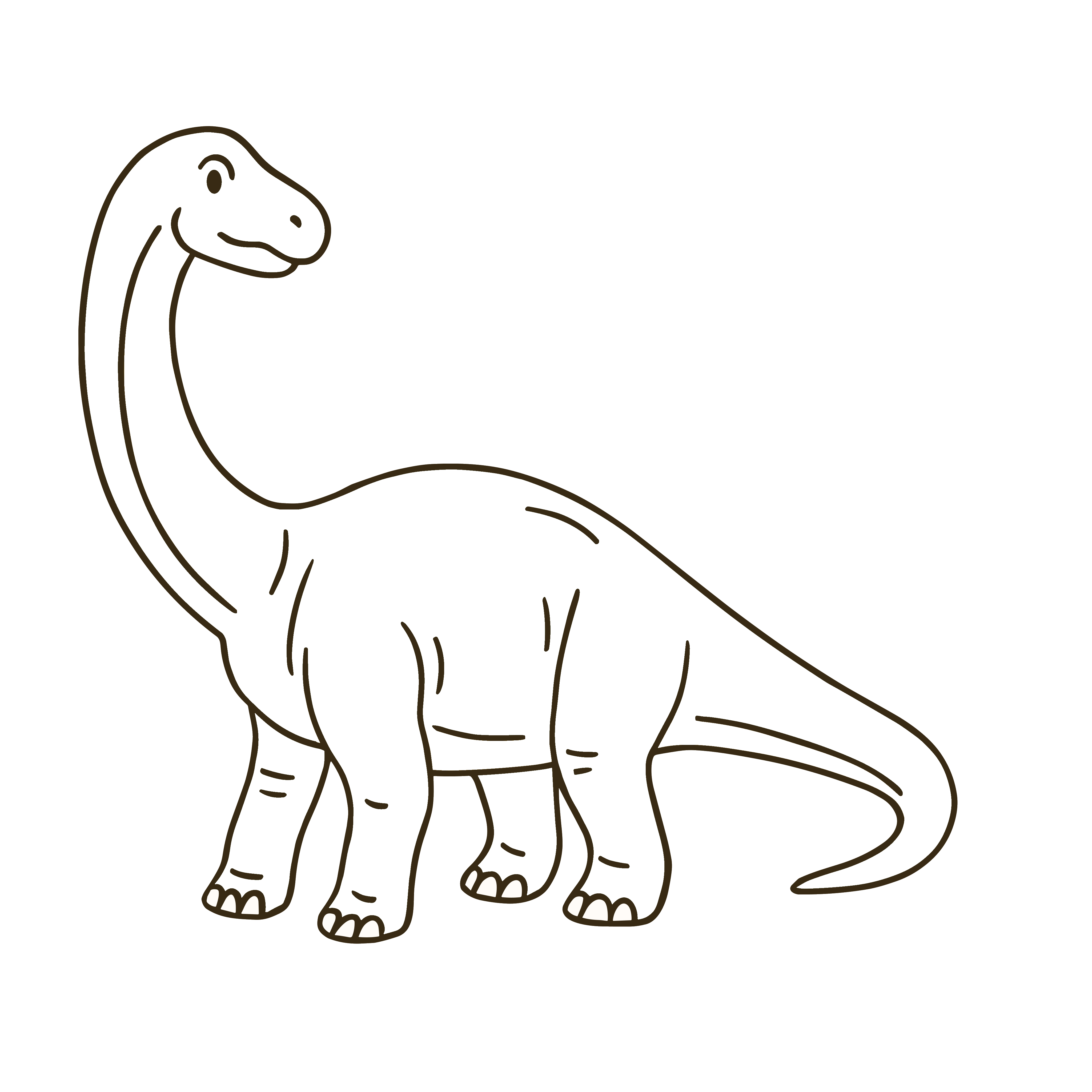 かわいいブラキオサウルスのイラスト 簡単無料素材 ダウンロードできる白黒(モノクロ)アイコン