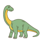 かわいいブラキオサウルスのイラスト 簡単で使いやすい無料素材 ダウンロード可能な保育園向けこども用アイコン