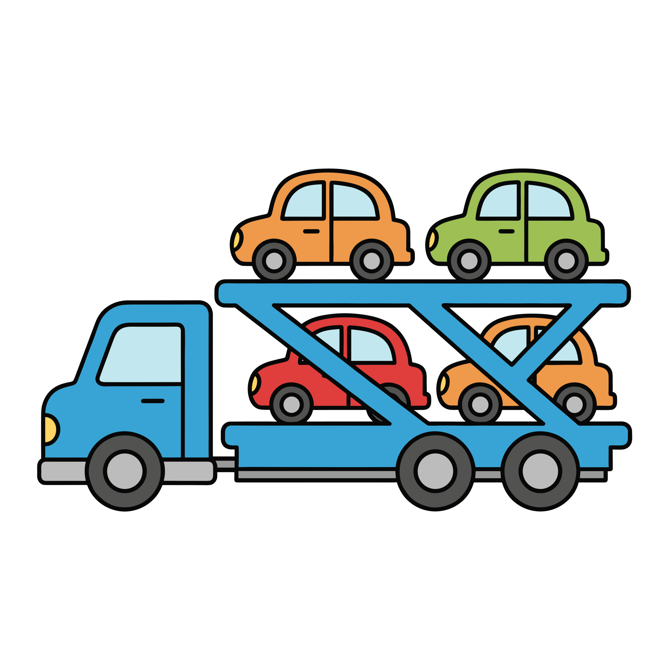 かわいいキャリアカーのイラスト。簡単で無料のフリー素材。アイコンやダウンロード用途におすすめです。