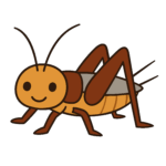 かわいいコオロギの簡単イラスト素材。無料でダウンロードできる背景透過アイコン