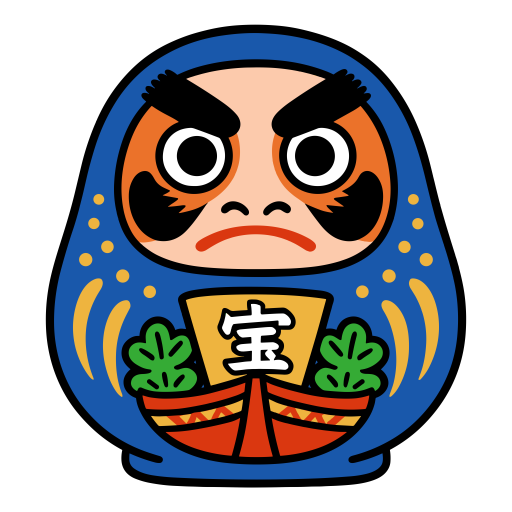 かわいい松川だるまのイラスト。簡単で無料のフリー素材。アイコンやダウンロード用途におすすめです。