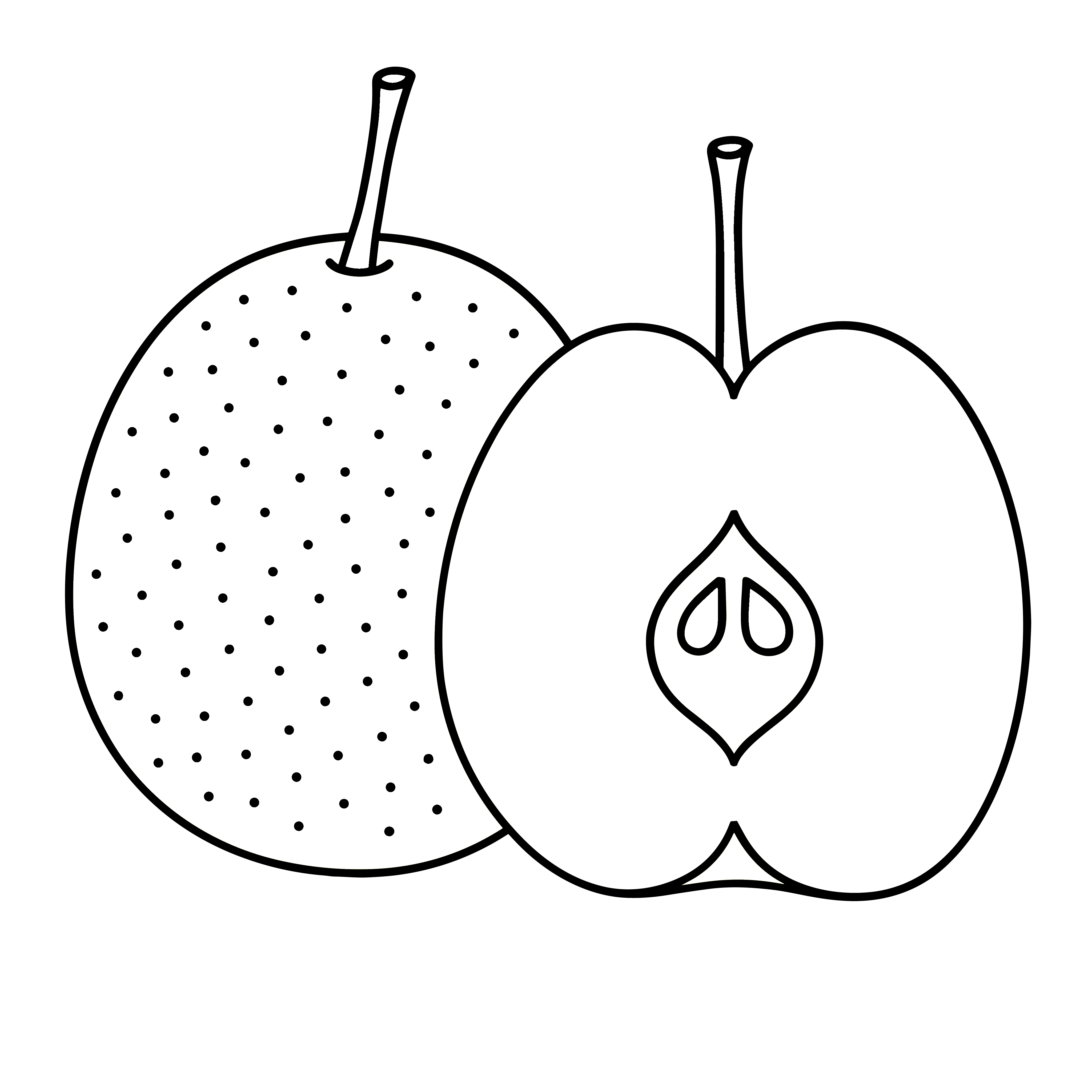 かわいいナシのイラスト素材。簡単・無料で使える白黒(モノクロ)秋の果物アイコン。