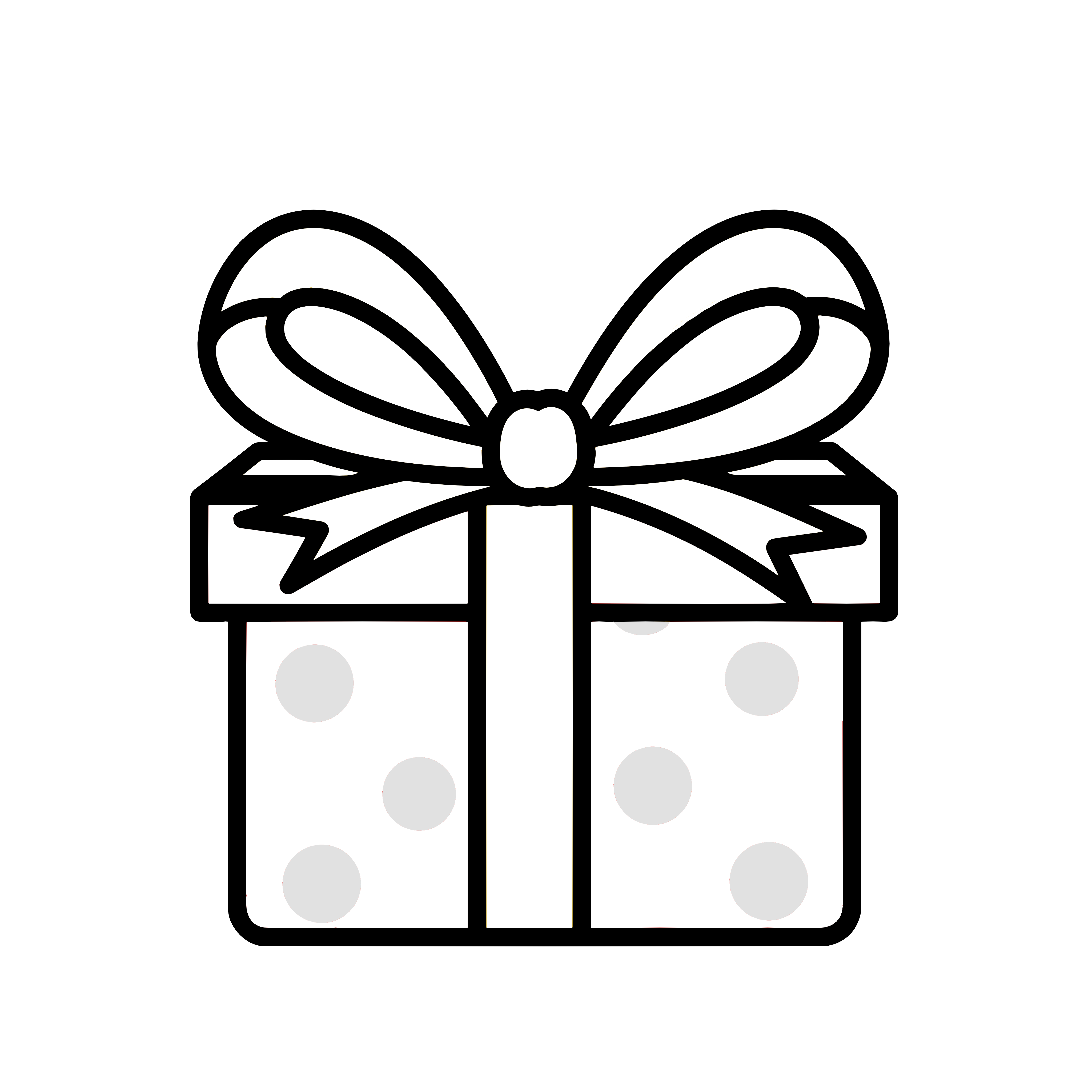 かわいいプレゼントボックスのイラスト|簡単・無料の素材ダウンロードアイコン(白黒)