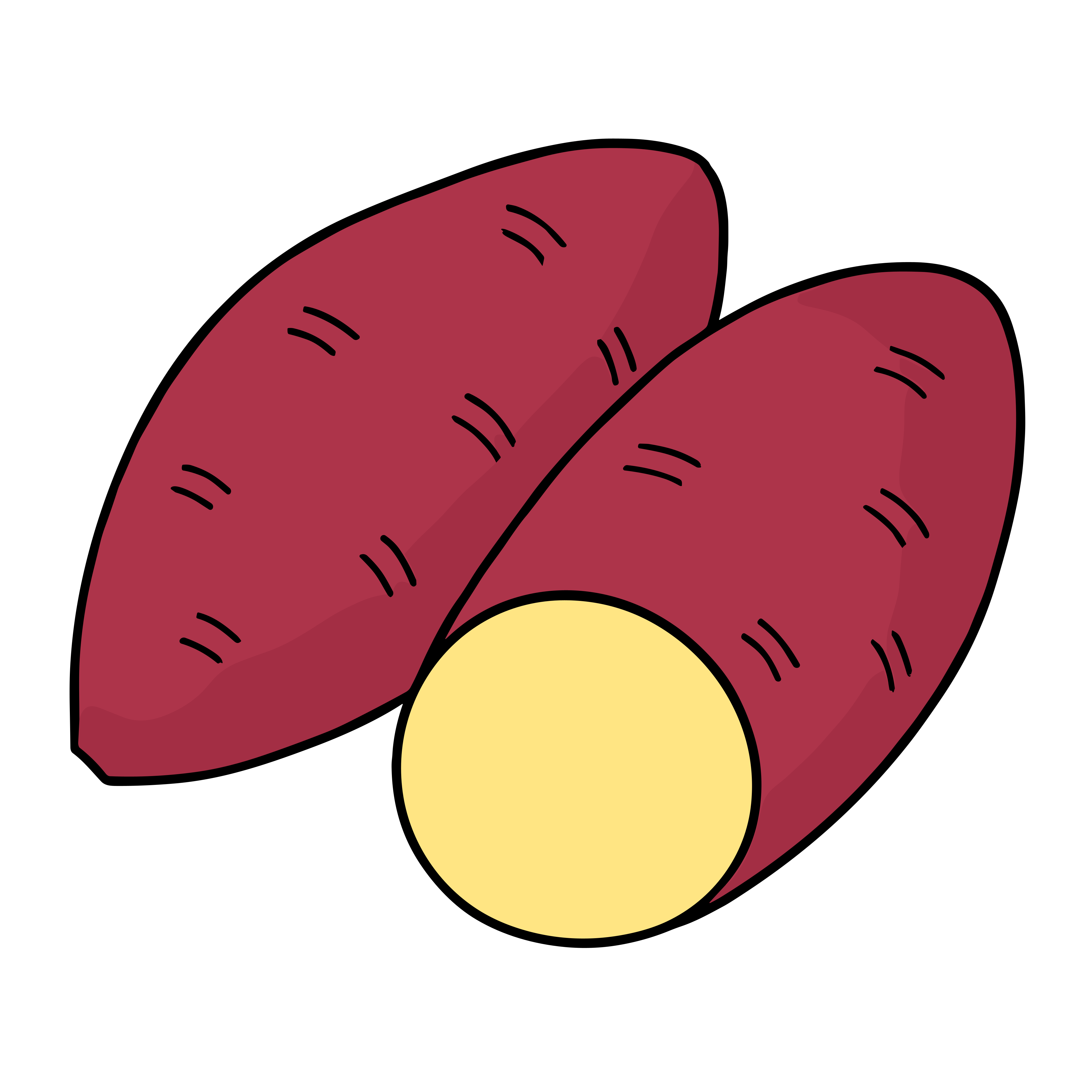 かわいいサツマイモ2のイラスト素材。簡単・無料でダウンロードできる秋の野菜アイコン。