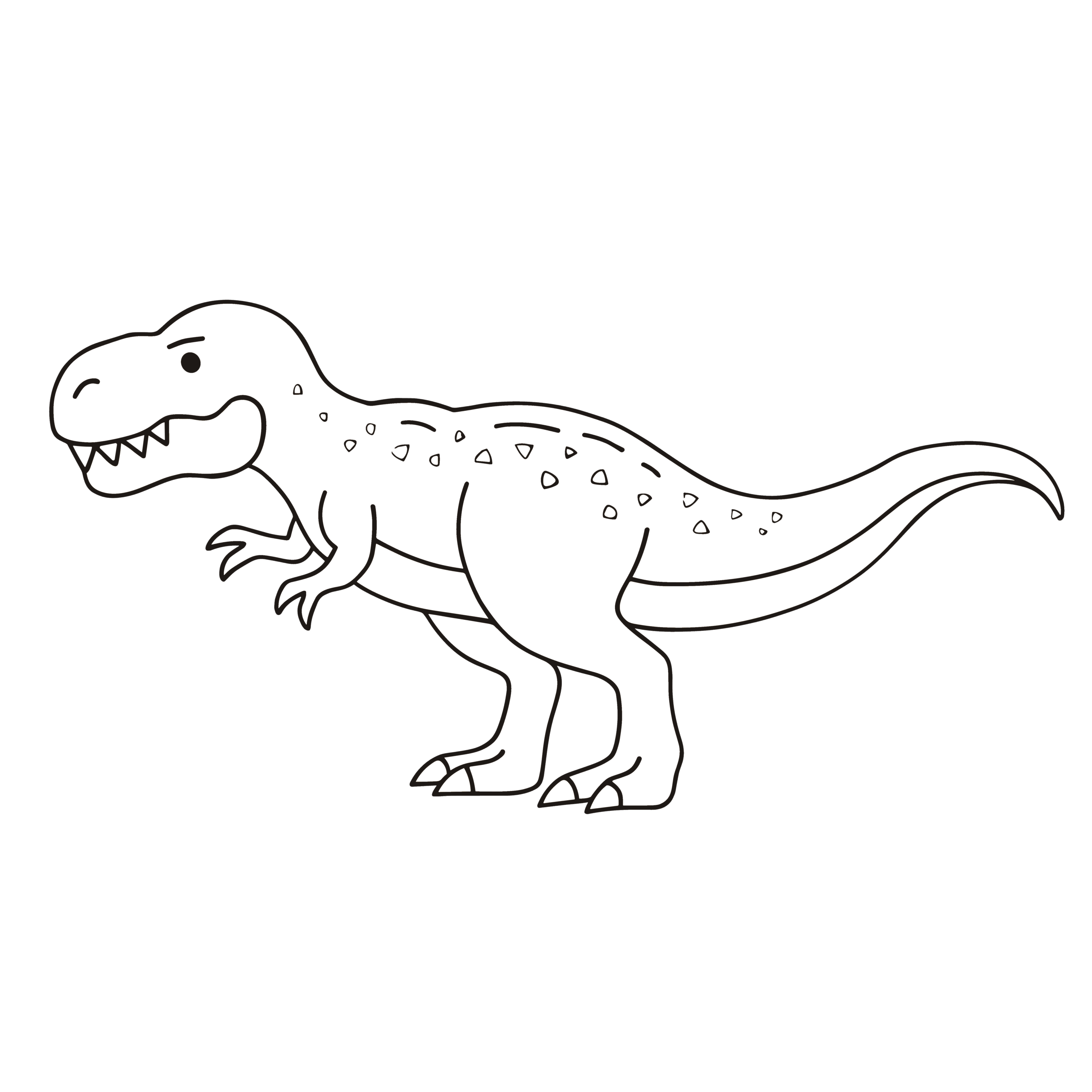かわいいティラノサウルスのイラスト 簡単無料素材 ダウンロードできる白黒(モノクロ)アイコン