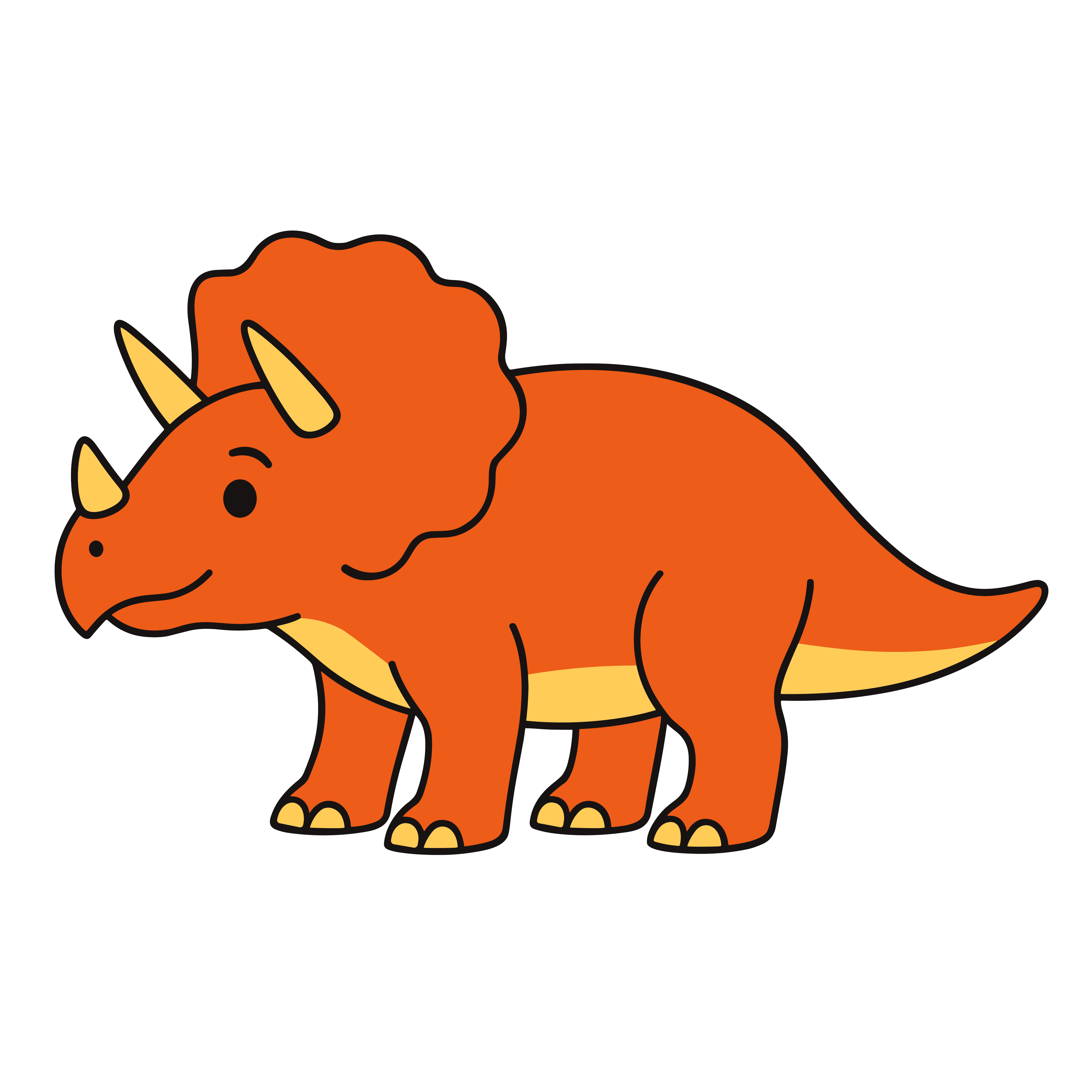 かわいいトリケラトプスのイラスト 簡単に使える無料素材 ダウンロードできるこども向けアイコン