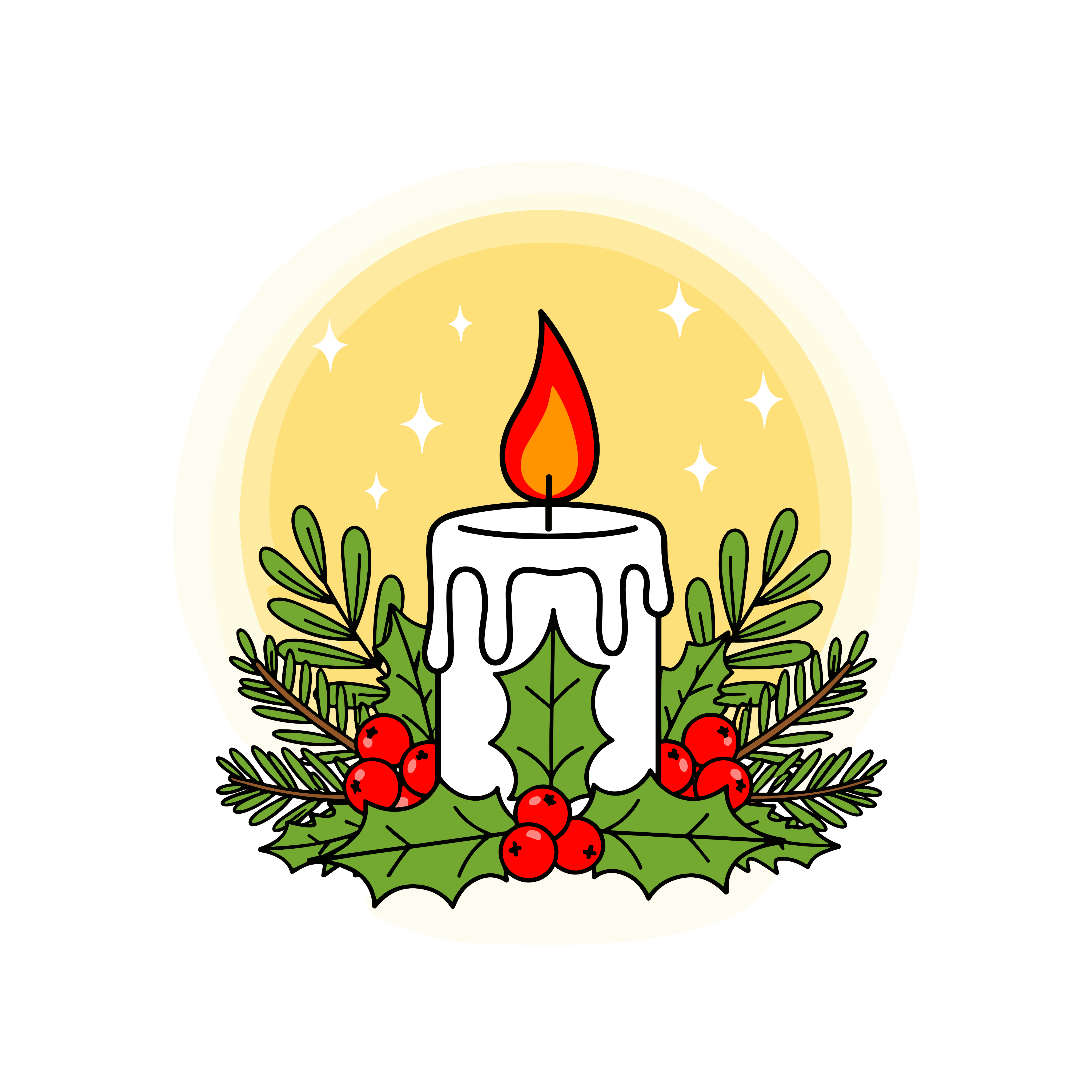 かわいいキャンドルのイラスト。簡単で無料のフリー素材。アイコンやダウンロード用途におすすめです。