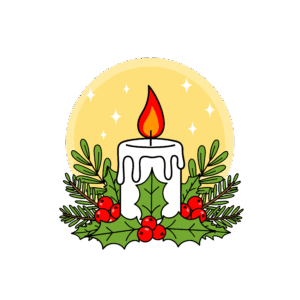 かわいいキャンドルのイラスト。簡単で無料の背景透過素材。ダウンロードしてアイコンにも使えます。