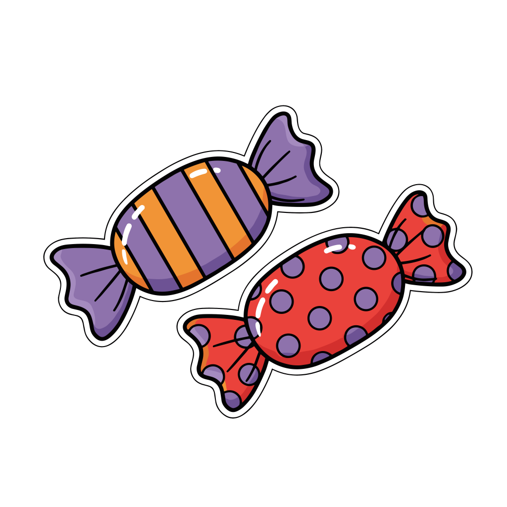 かわいいキャンディのイラスト。簡単で無料のフリー素材。アイコンやダウンロード用途におすすめです。