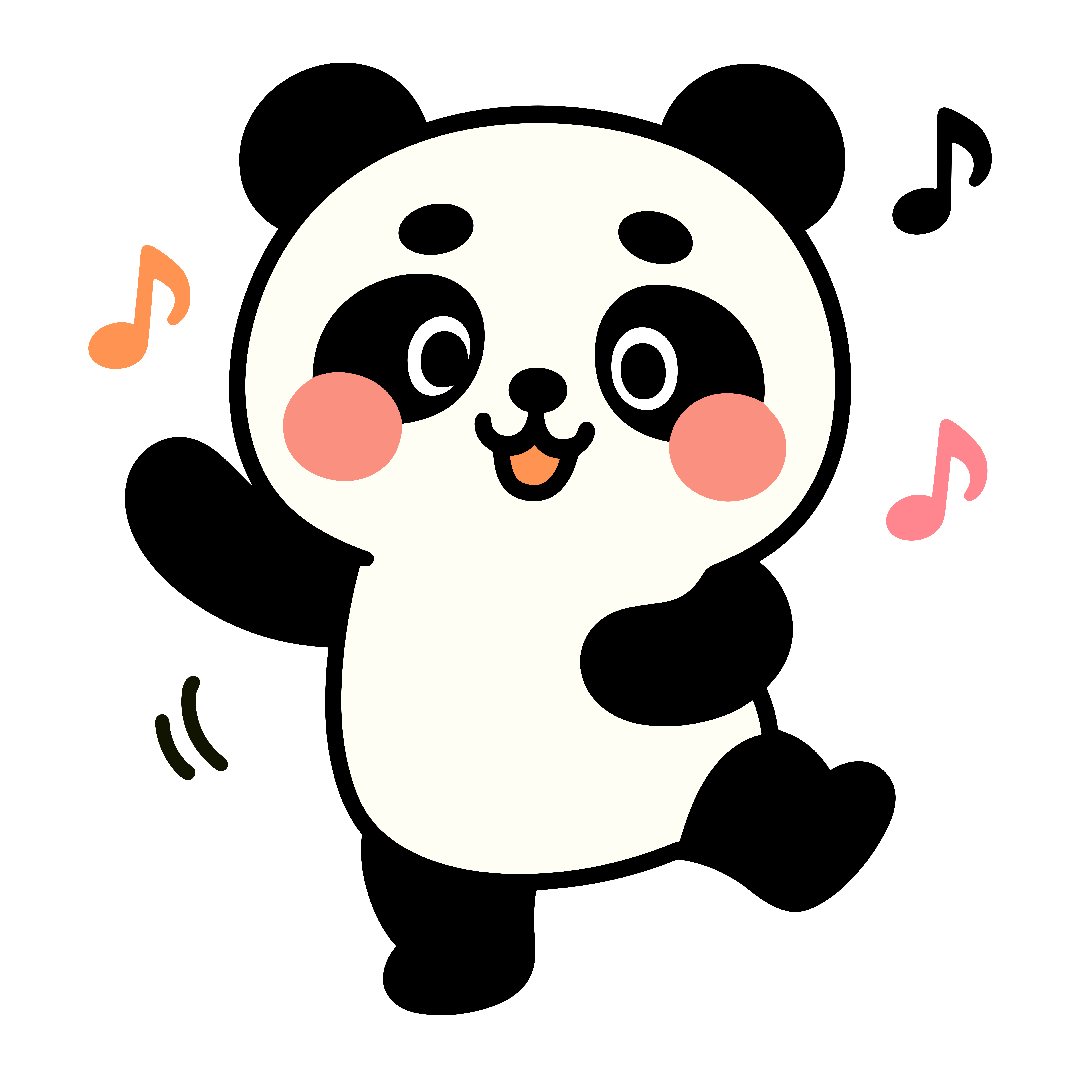 ダンスするかわいいパンダのイラスト。簡単で無料のフリー素材。アイコンやダウンロード用途におすすめです。