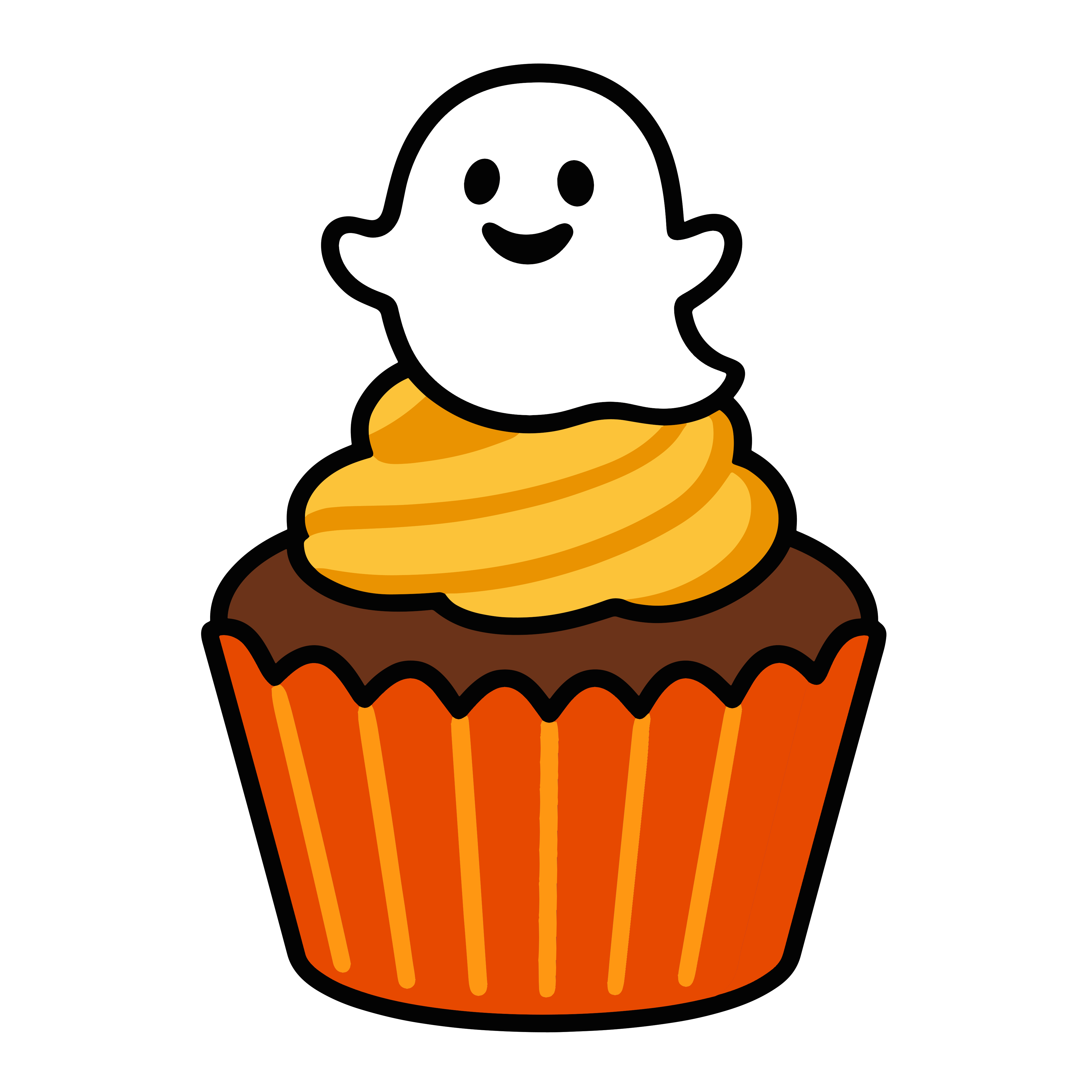 かわいいハロウィンカップケーキのイラスト。簡単で無料のフリー素材。アイコンやダウンロード用途におすすめです。