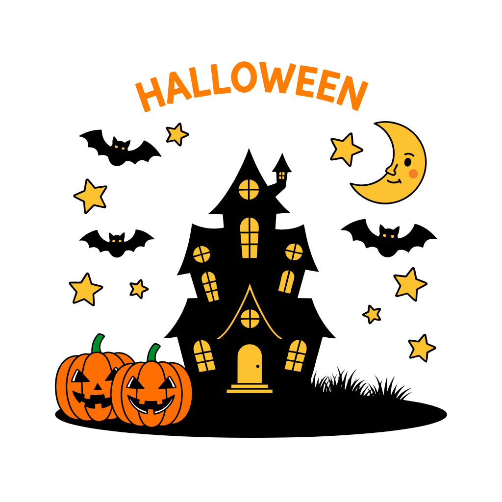 かわいいハロウィンのイラスト。簡単で無料のフリー素材。アイコンやダウンロード用途におすすめです。