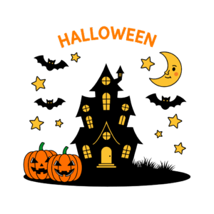 かわいいハロウィンのイラスト。簡単で無料の背景透過素材。ダウンロードしてアイコンにも使えます。