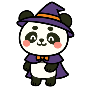 ハロウィン衣装を着たかわいいパンダのイラスト素材。簡単・無料でダウンロードできるアイコンタイプのフリー素材です。