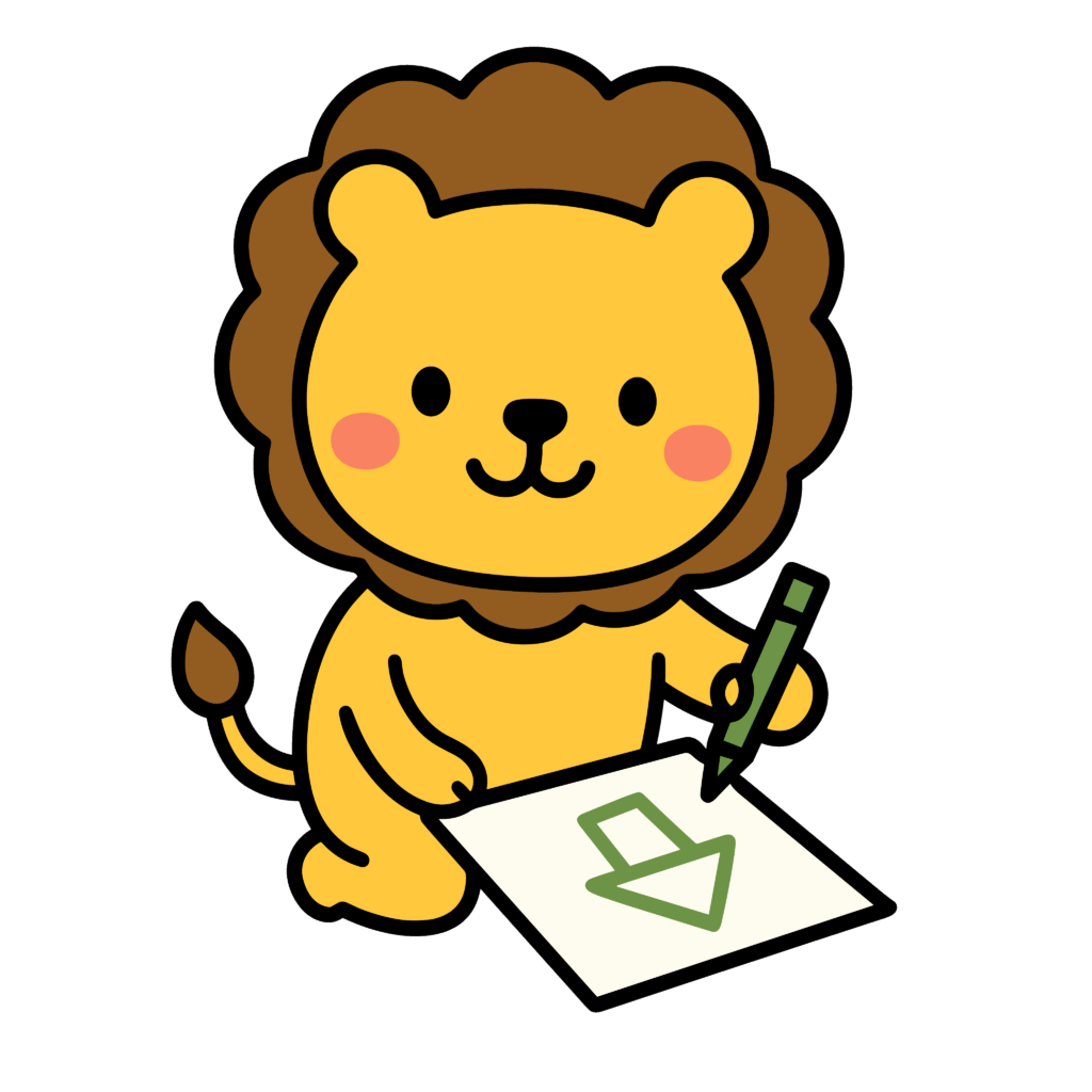 かわいいライオンのイラスト素材。簡単・無料でダウンロードできるアイコンタイプのフリー素材です。